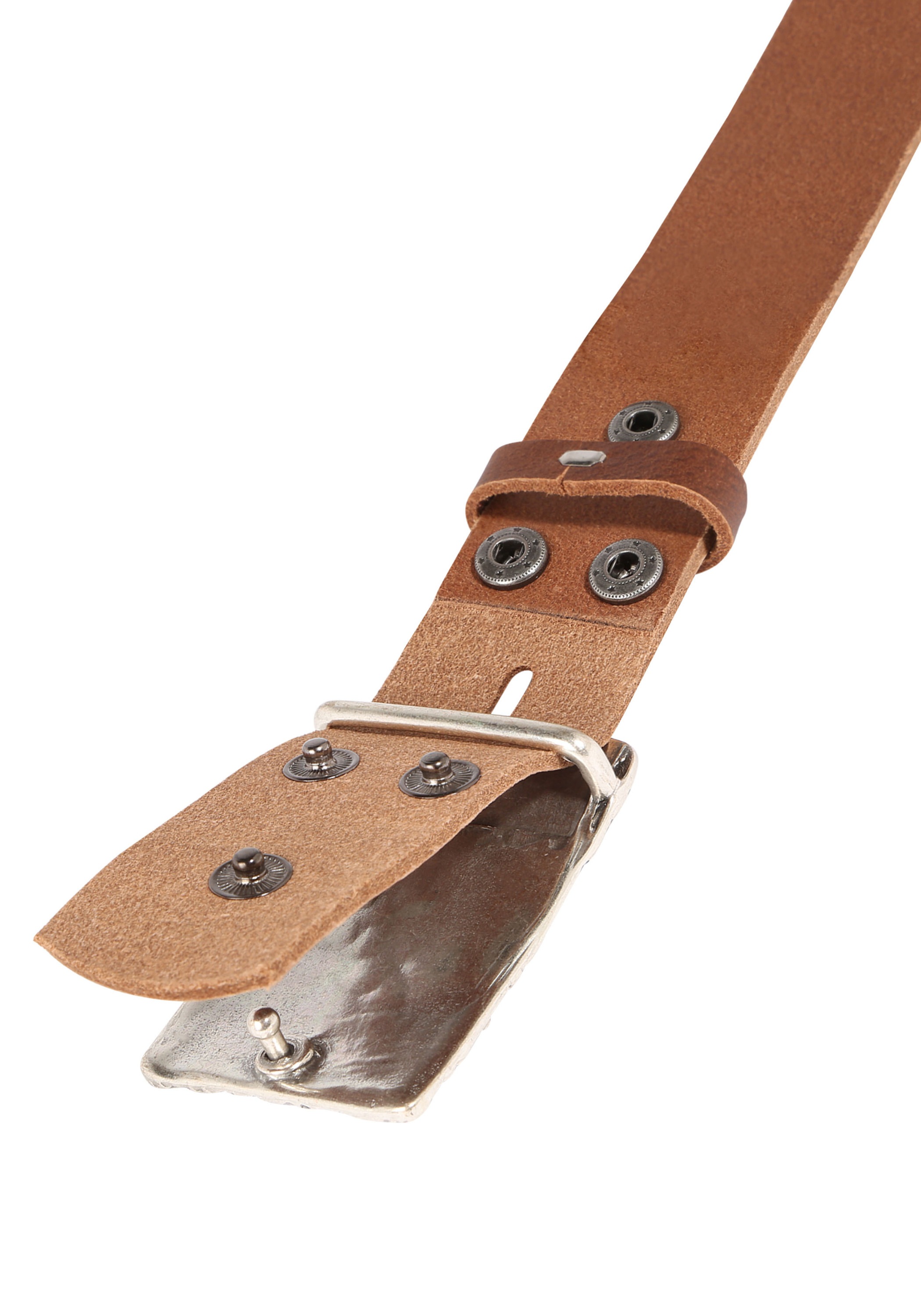 Ledergürtel RETTUNGSRING GÜRTEL "Wechselgürtel", Damen, Gr. 100, rehbraun, Büffelleder, Gürtel Ledergürtel 5