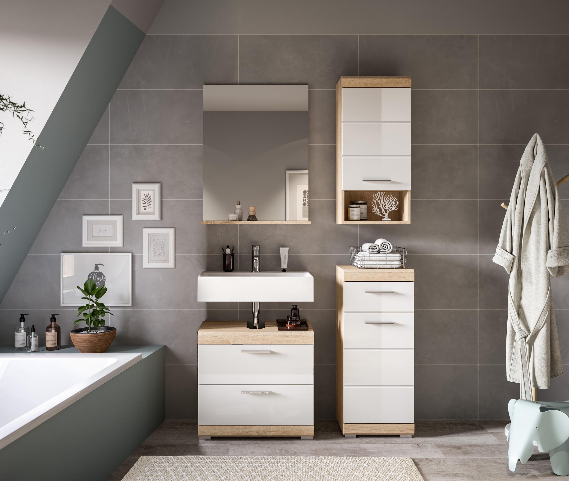 welltime Badmöbel-Set "Siena, 4 teilig, bestehend aus:" Set, TOPSELLER, 3 S günstig online kaufen