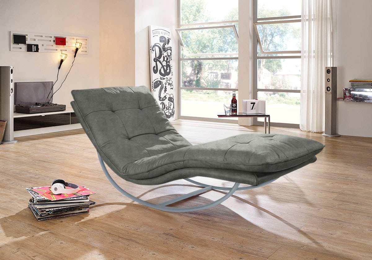 W.SCHILLIG Relaxliege »daily dreams«, in Waffelkissen-Optik, Schaukelgestell silber matt, in 2 Breiten