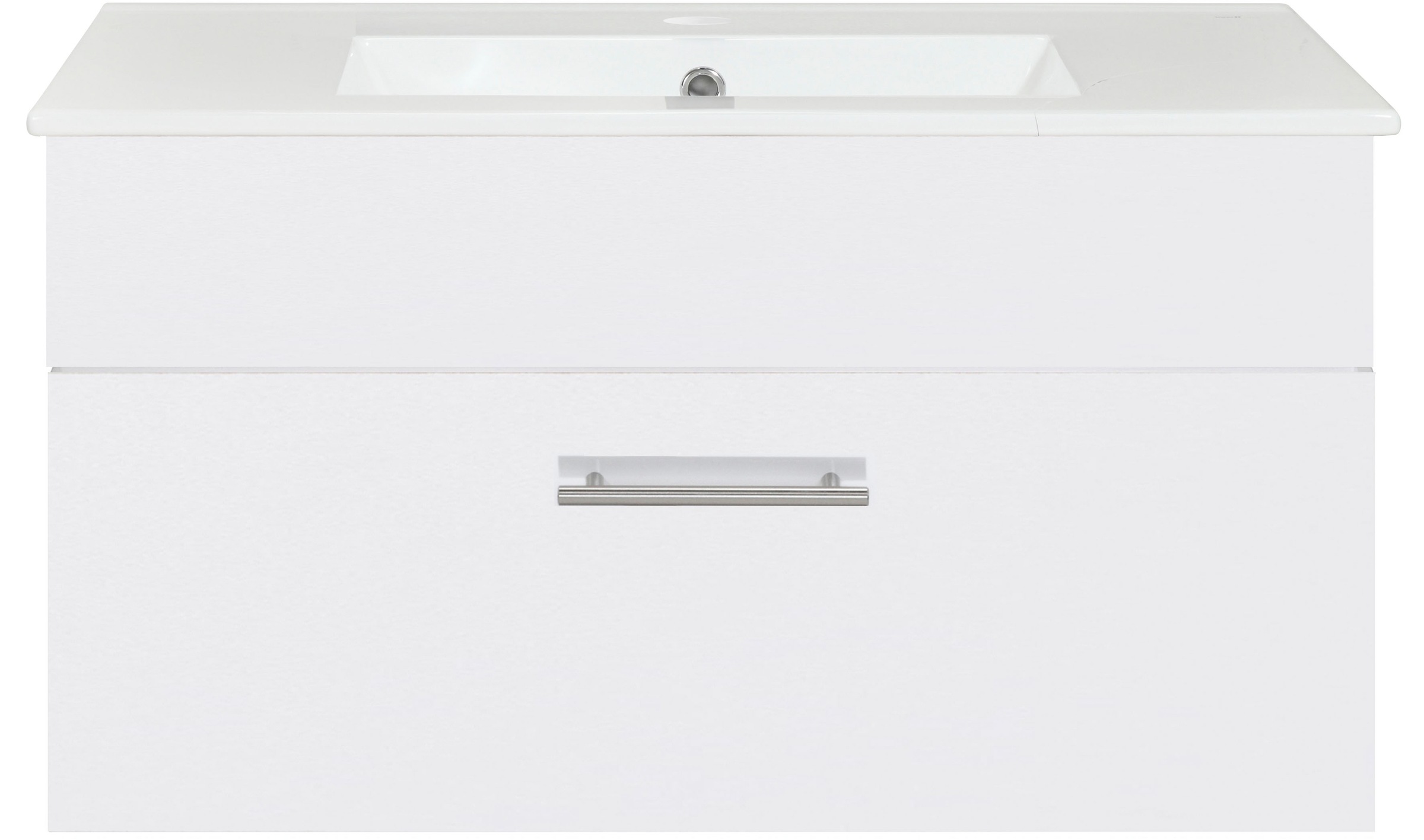 welltime Waschtisch »Trento Light, 60cm, 80cm, 100cm, Keramik-Auflagebecken«, 1 feste Blende und 1 Auszug