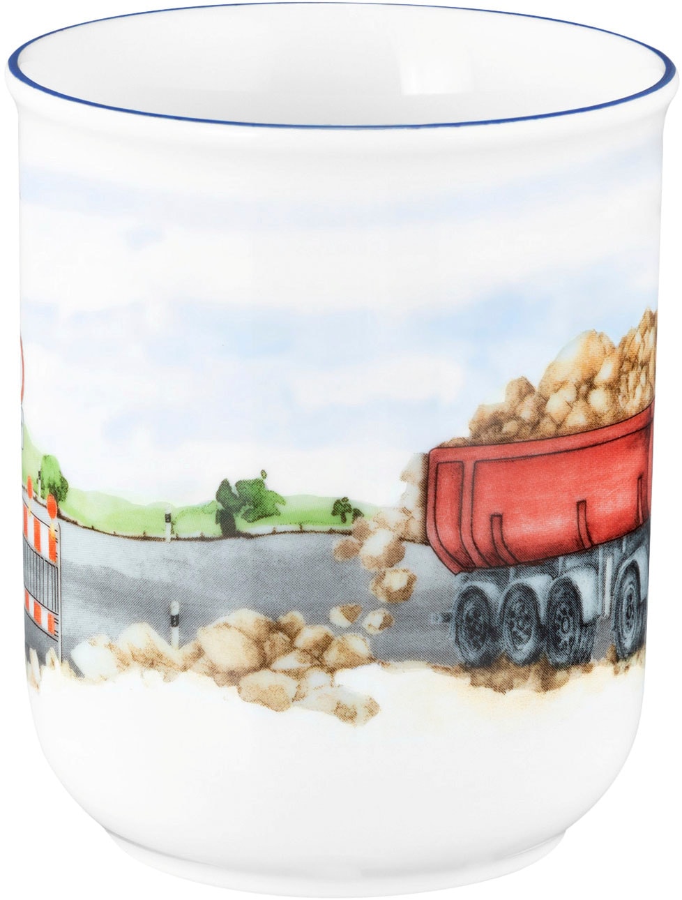 Seltmann Weiden Kindergeschirr-Set »Compact Auf der Baustelle«, (Set, 3 tlg., 1x Becher mit Henkel, 1x Schüssel rund, 1x Frühstücksteller rund), Teller, Schüssel, Becher, Made in Germany, 3 Teile, für 1 Person