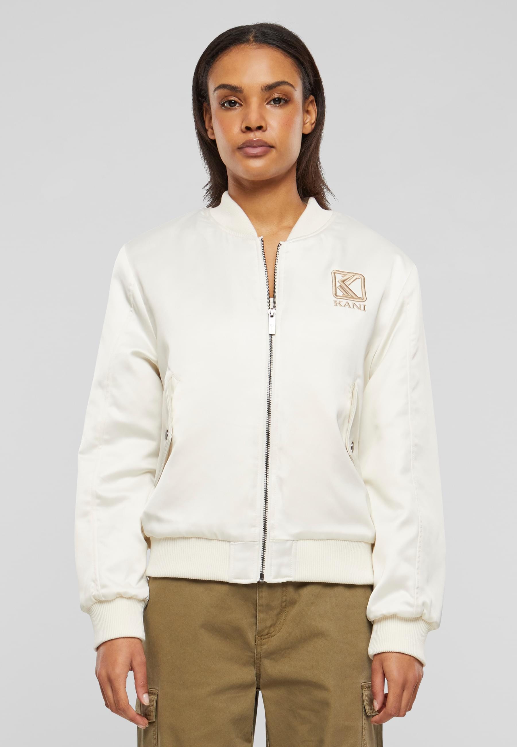 Karl Kani Bomberjacke »Karl Kani Damen KW241-014-2 Karl Kani Og Satin Bomber Jacket«, (1 St.), ohne Kapuze