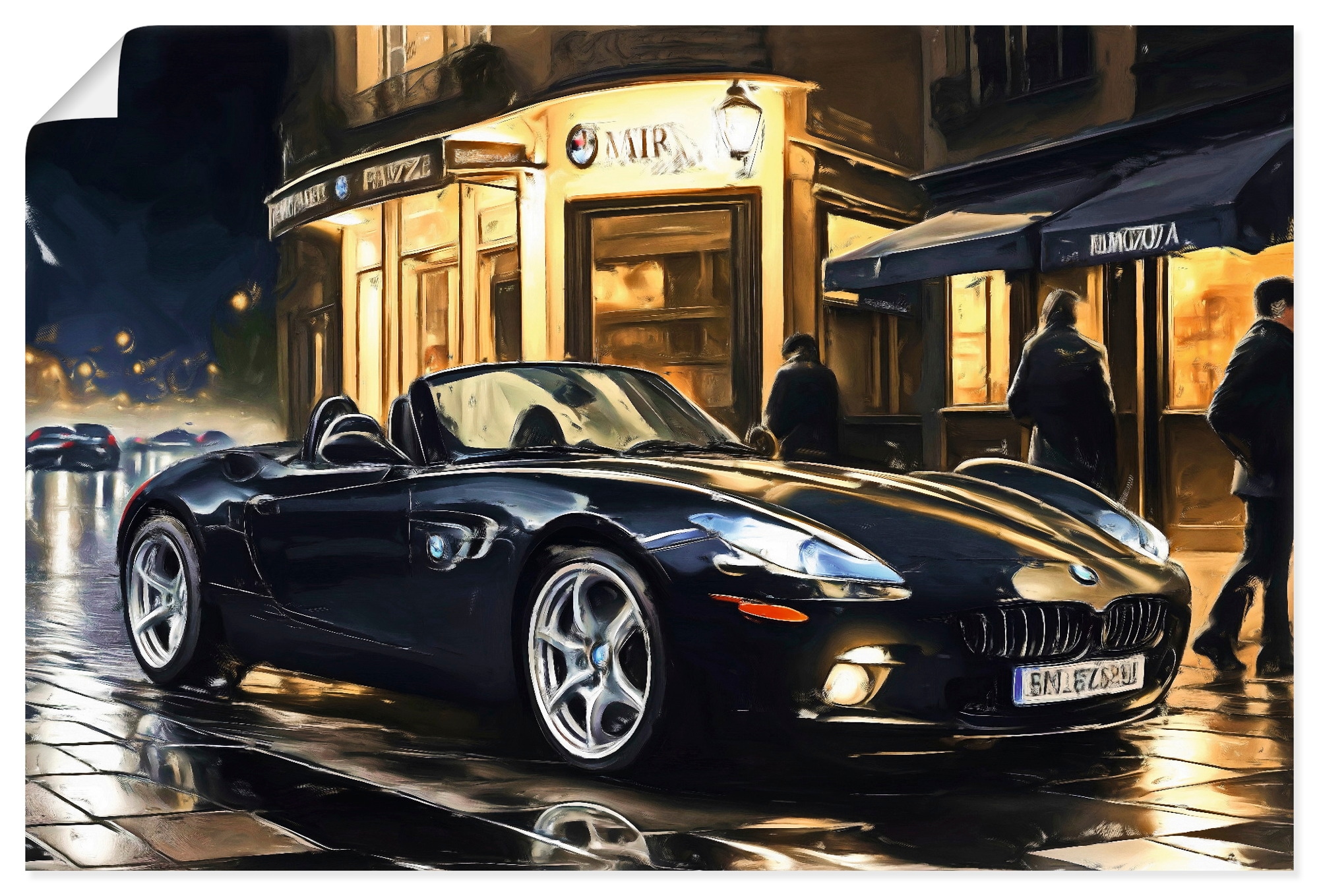 Artland "BMW Z8 nachts in Paris" Auto 1 Stk. tlg. als Alubild, Leinwandbild, Poster, Wandaufkleber in verschied. Größen