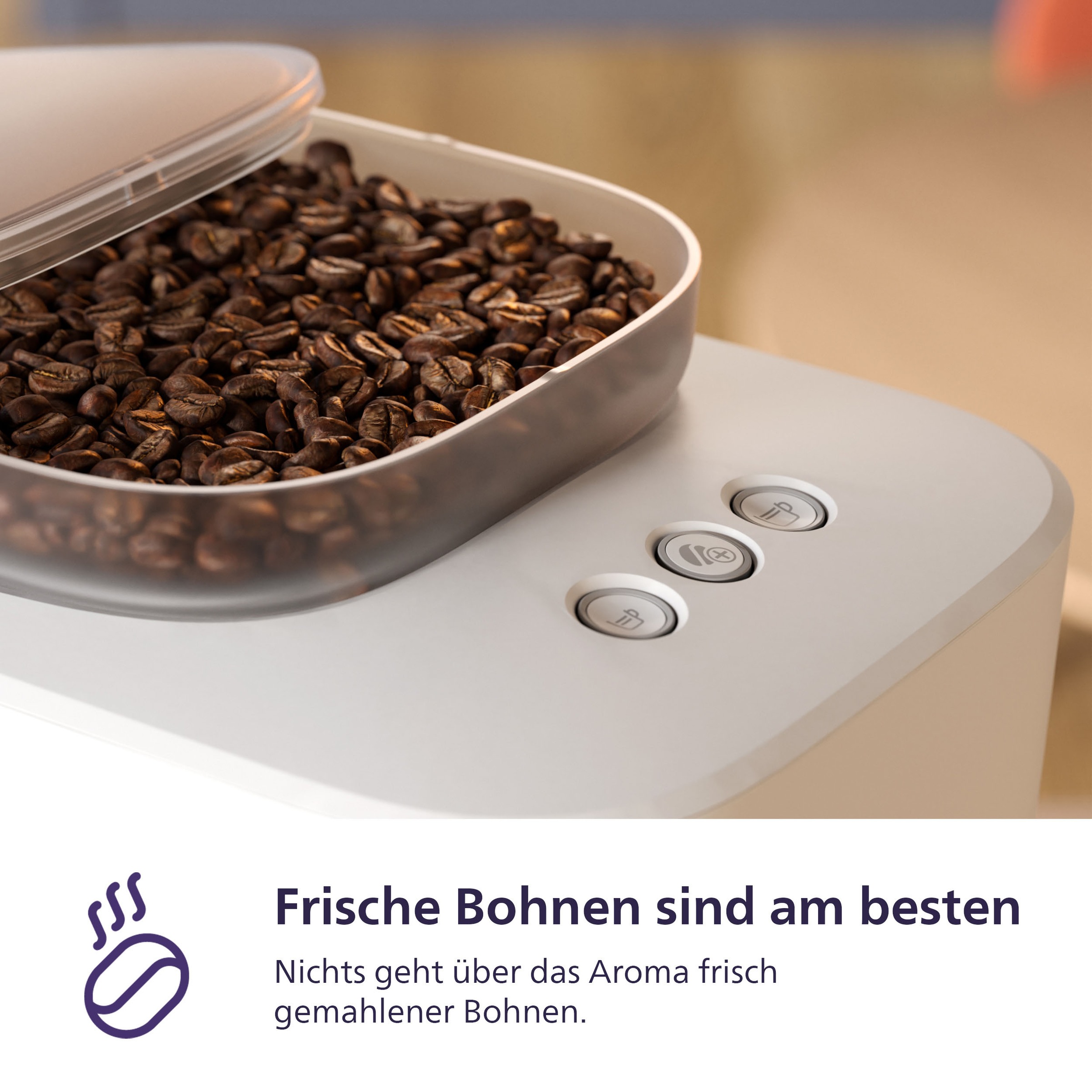 PHILIPS baristina Espressomaschine »BAR305/00 mit Mahlwerk für ganze Bohnen« 16 bar Pumpendruck, Naturweiß​