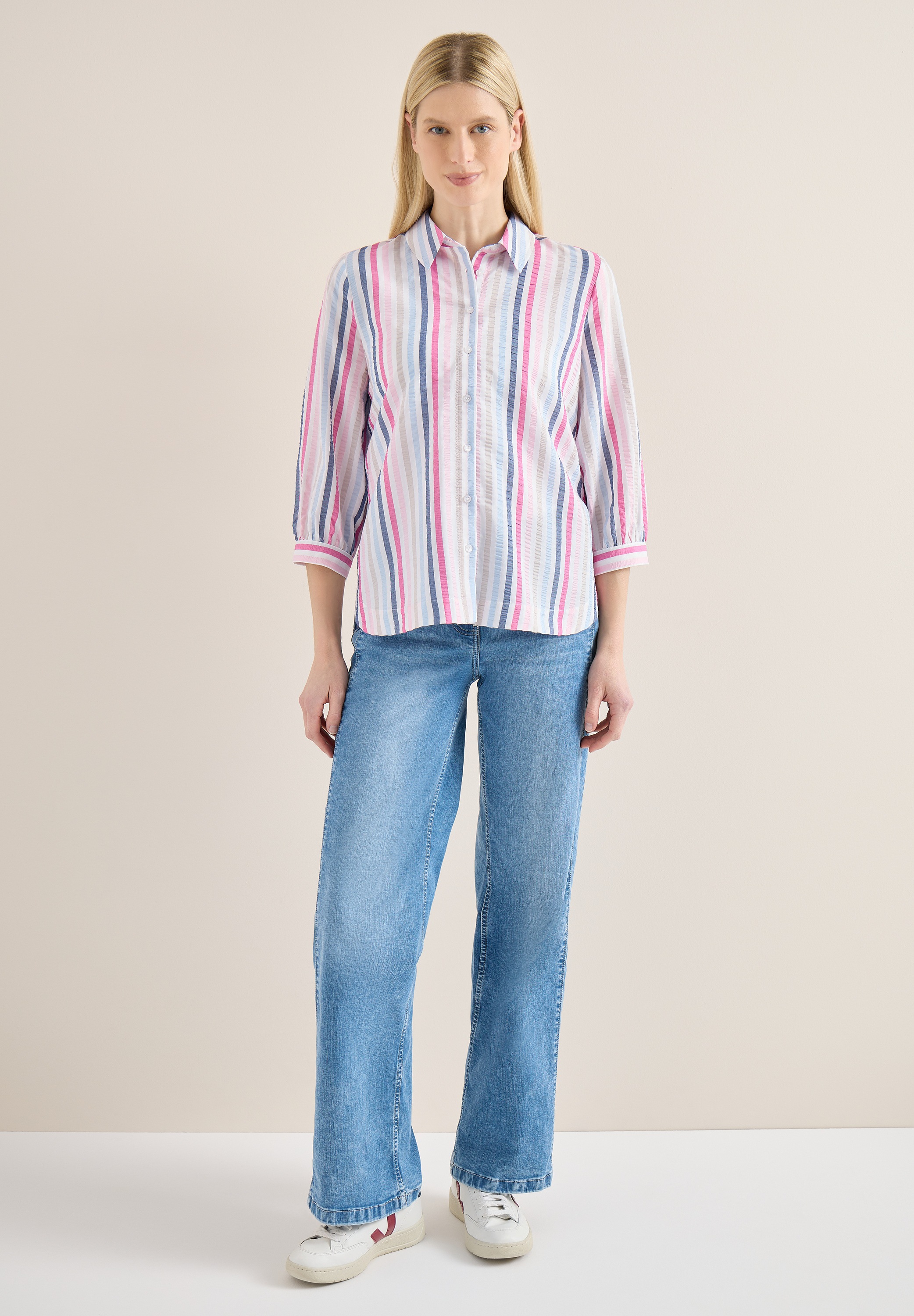 Cecil Hemdbluse im Seersucker-Style mit Streifen