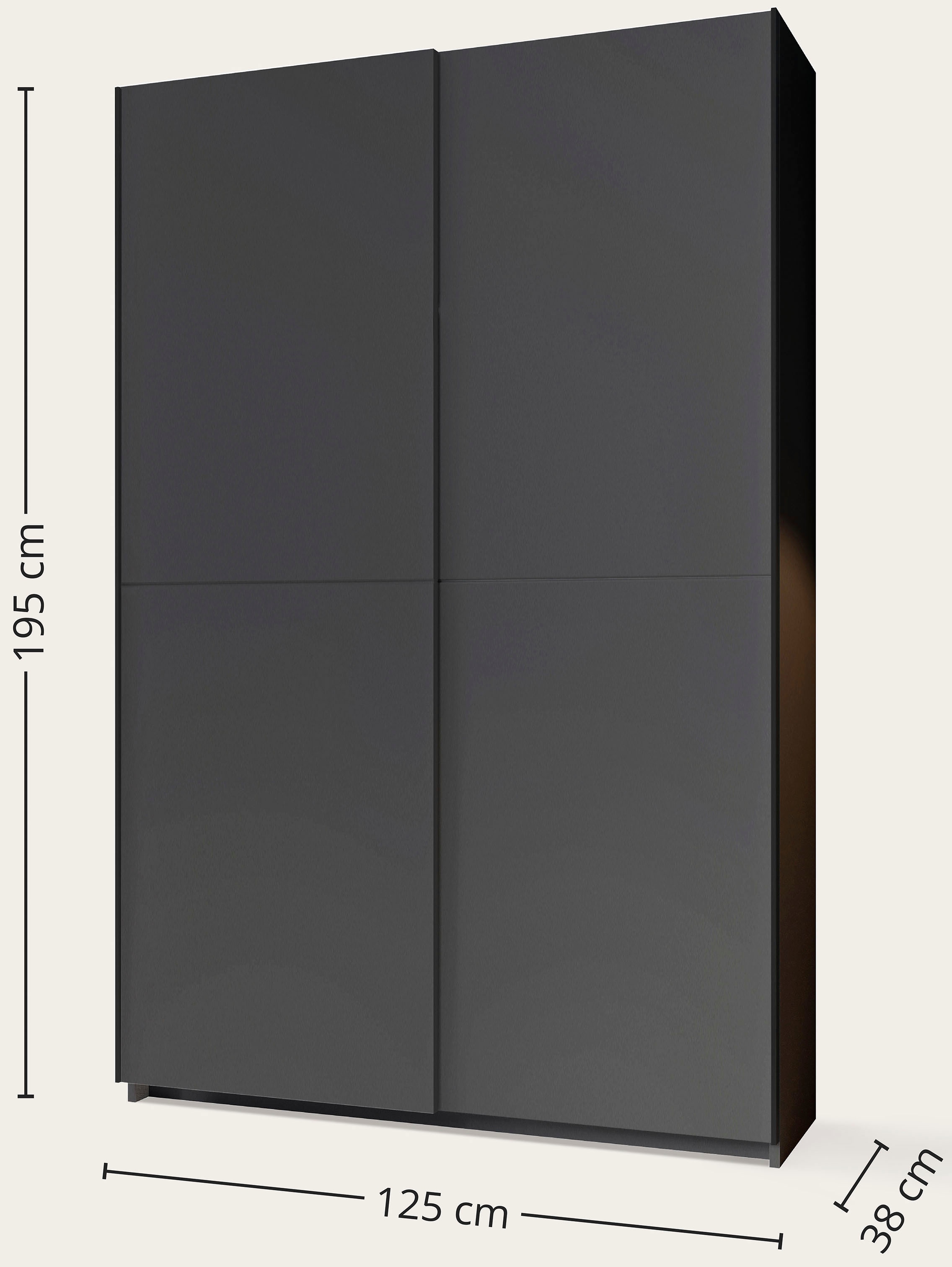 Schlafkontor Schwebetürenschrank »Heimo/Fast Schrank Kleiderschrank Garderobe«, geringe Tiefe, ausziehbarer Kleiderstange, Garderobenschrank, 6 Böden