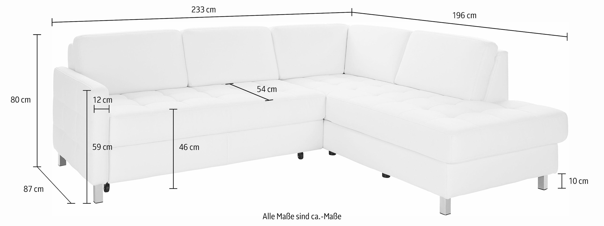 sit&more Ecksofa »Pablo L-Form«, wahlweise mit Bettfunktion und Bettkasten