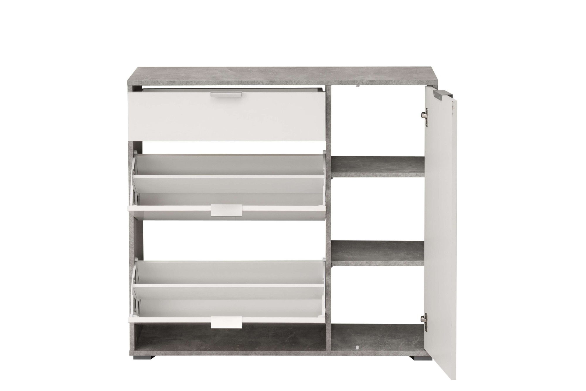 INOSIGN Schuhschrank »Arco 2, Schuhkommode, Schuhregal, Breite 102 cm«, 2 Klappen mit Doppelschuhtrommeln, mit Schublade, in modernen Farben