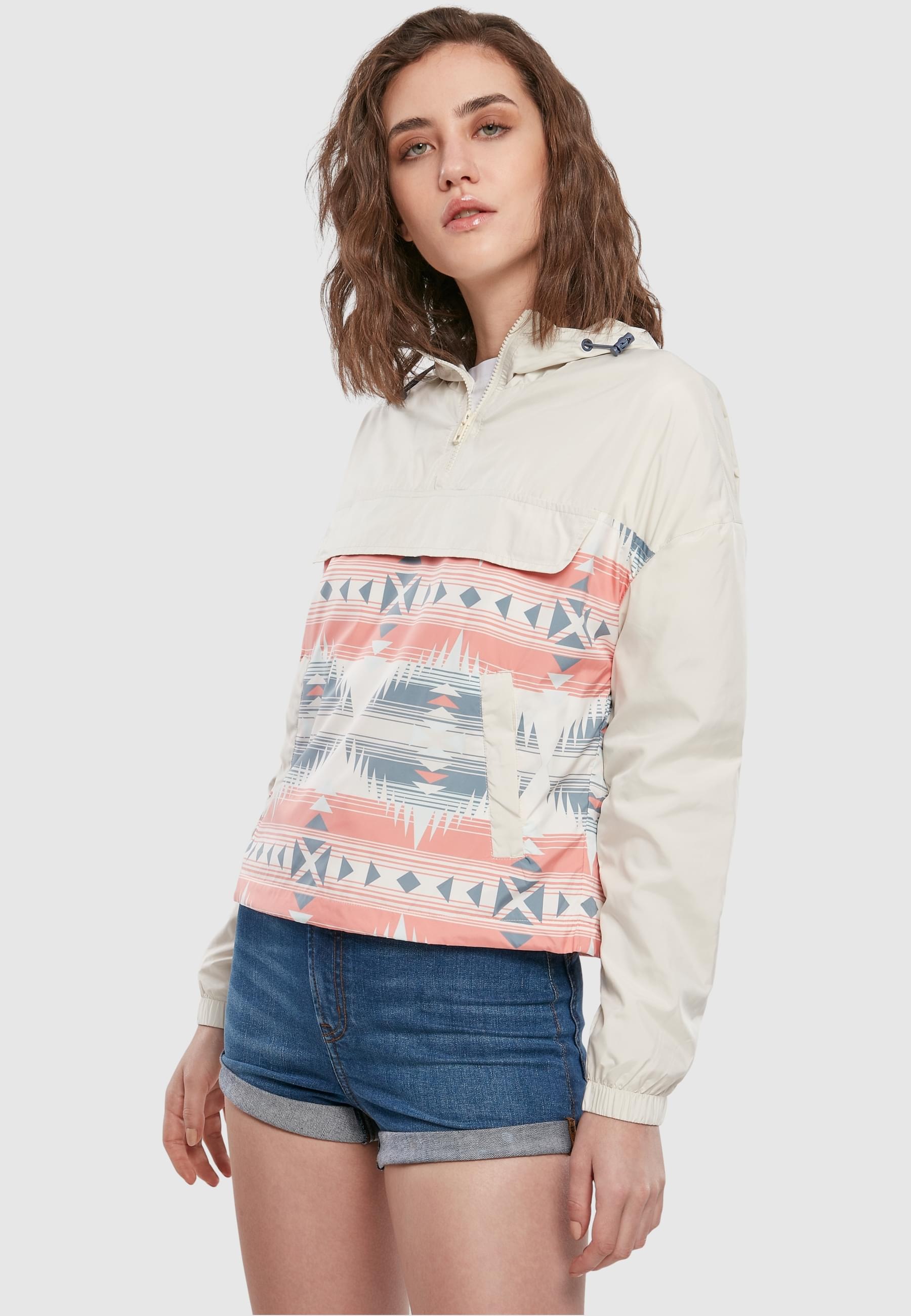 URBAN CLASSICS Allwetterjacke »Urban Classics Damen Ladies Extended Shoulder Pull Over Jacket«, (1 St.), mit Kapuze