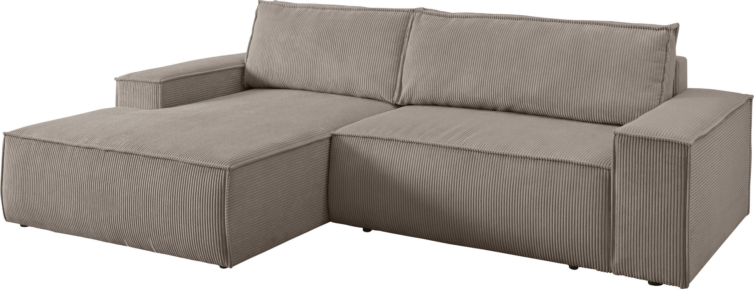 Thumbnail - Home affaire Ecksofa "SHERWOOD Schlafsofa 267 cm, L-Form," Schlaffunktion mit Bettkasten (210x136 cm), Cord, Vintage, Sa...