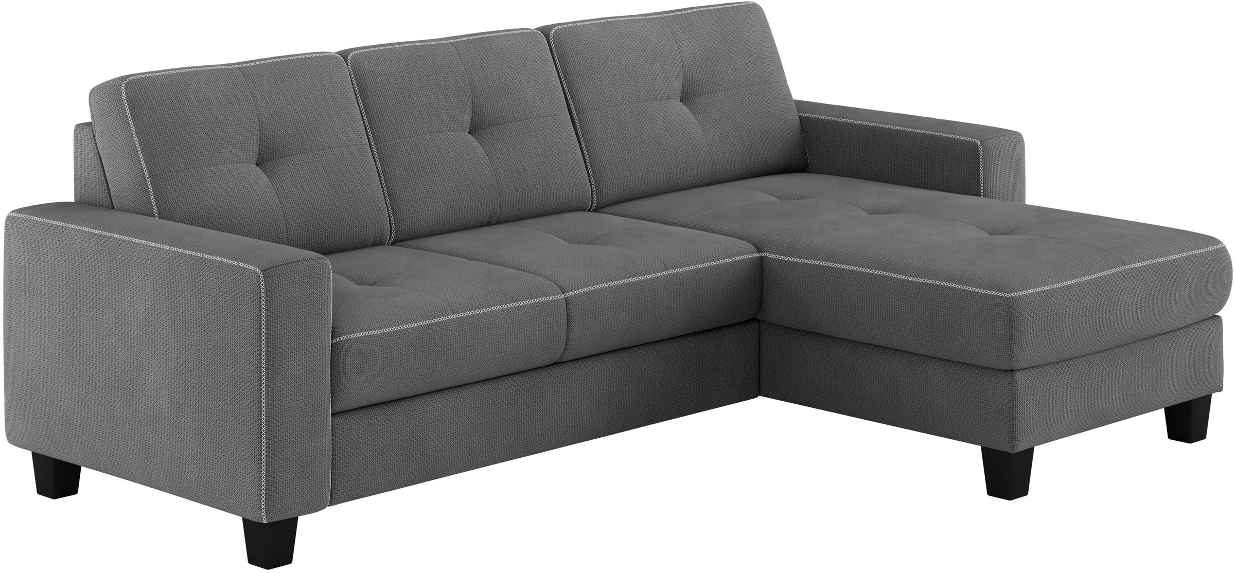 Places of Style Ecksofa »Varese L-Form«, wahlweise mit Bettfunktion und Bettkasten