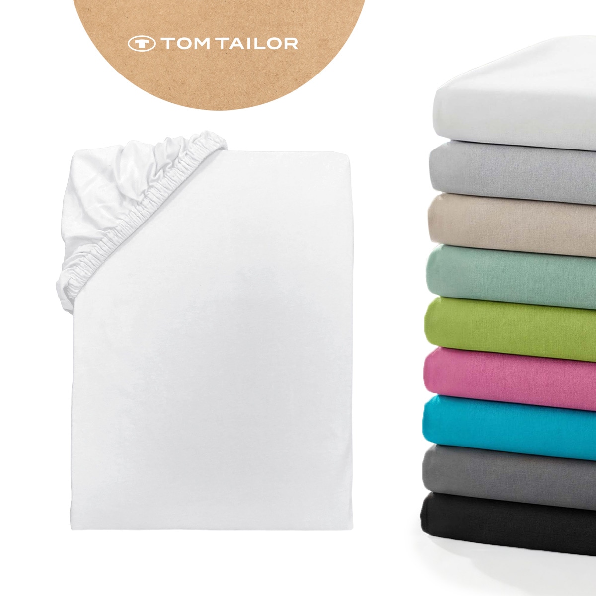 TOM TAILOR HOME Spannbettlaken "Tom Tailor Jersey" ab Größe 90x200 cm, Laken in hochwertiger Jersey Qualität