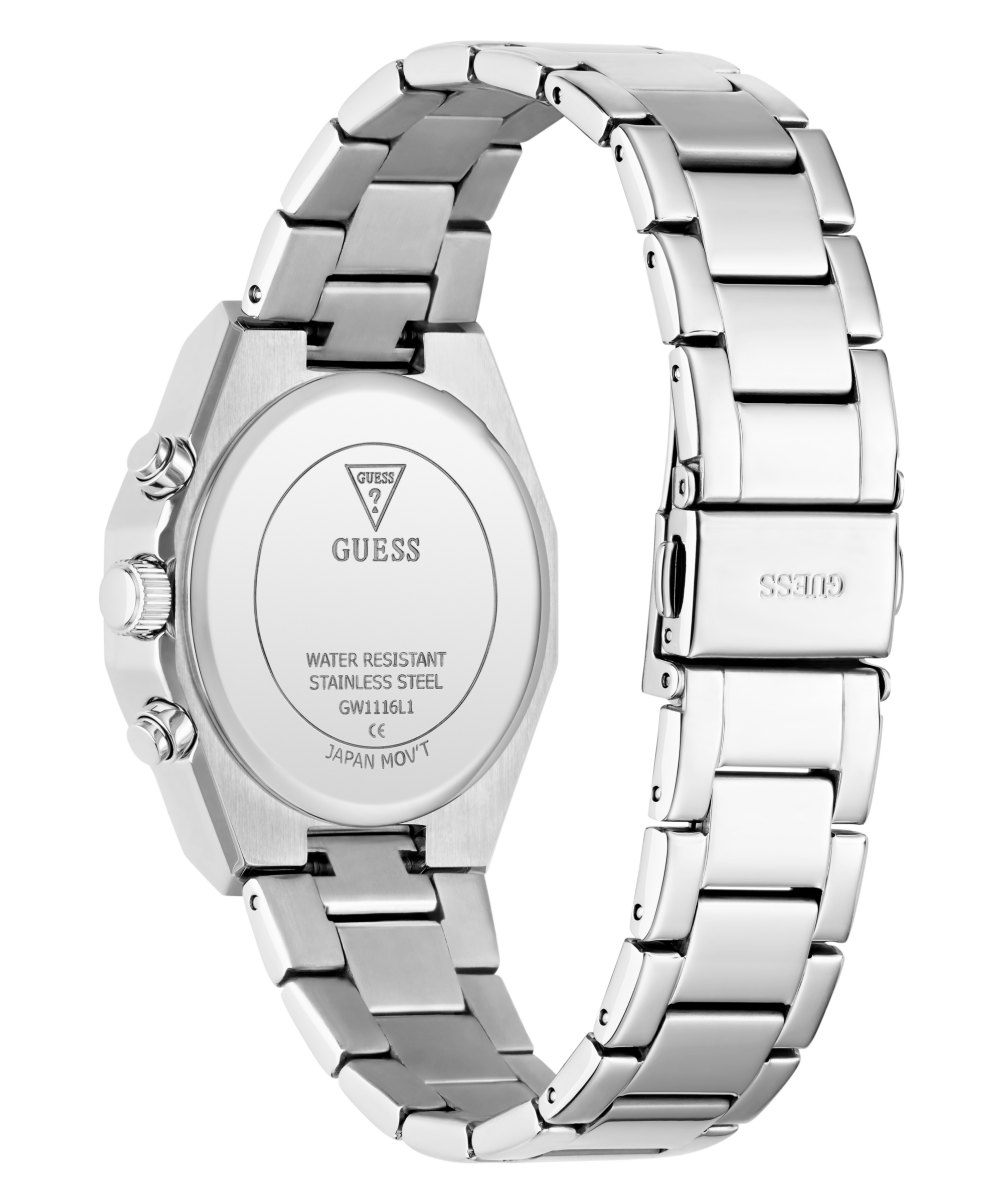 Guess Quarzuhr »SELINA« Armbanduhr, Damenuhr, Edelstahlarmband, analog, Tag, Wochentag