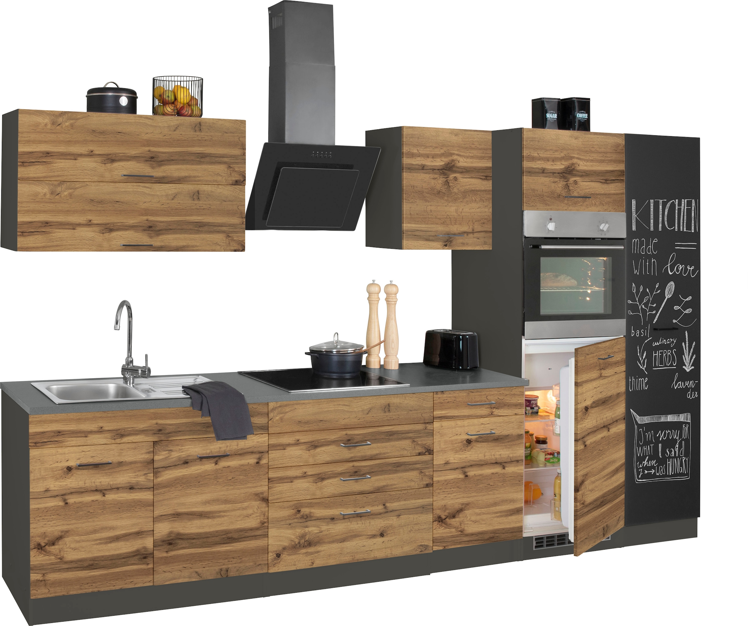 KOCHSTATION Küchenzeile »KS-Trier« ohne E-Geräte, Breite 340 cm