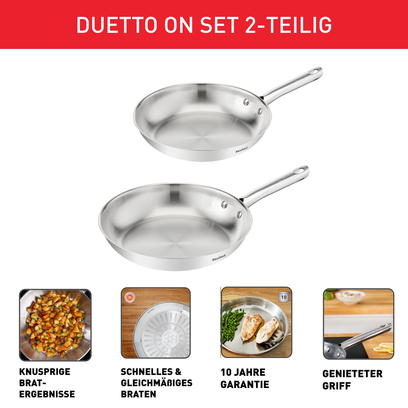 Tefal Duetto ON Fry pan 2 pcs. set (FP 24+28 cm)