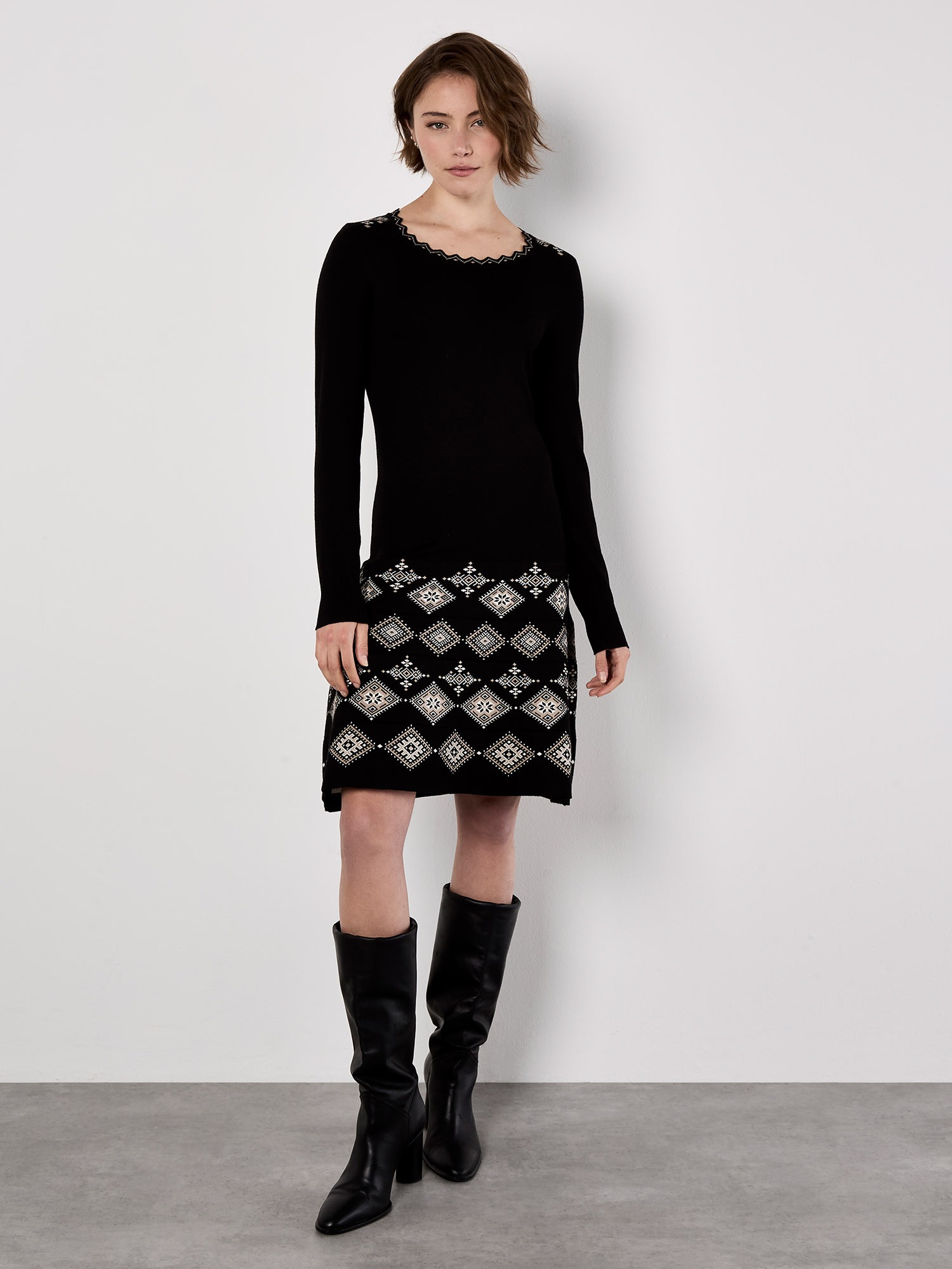 Apricot Minikleid »Minikleid« 2 tlg. mit Routenmuster und Snood