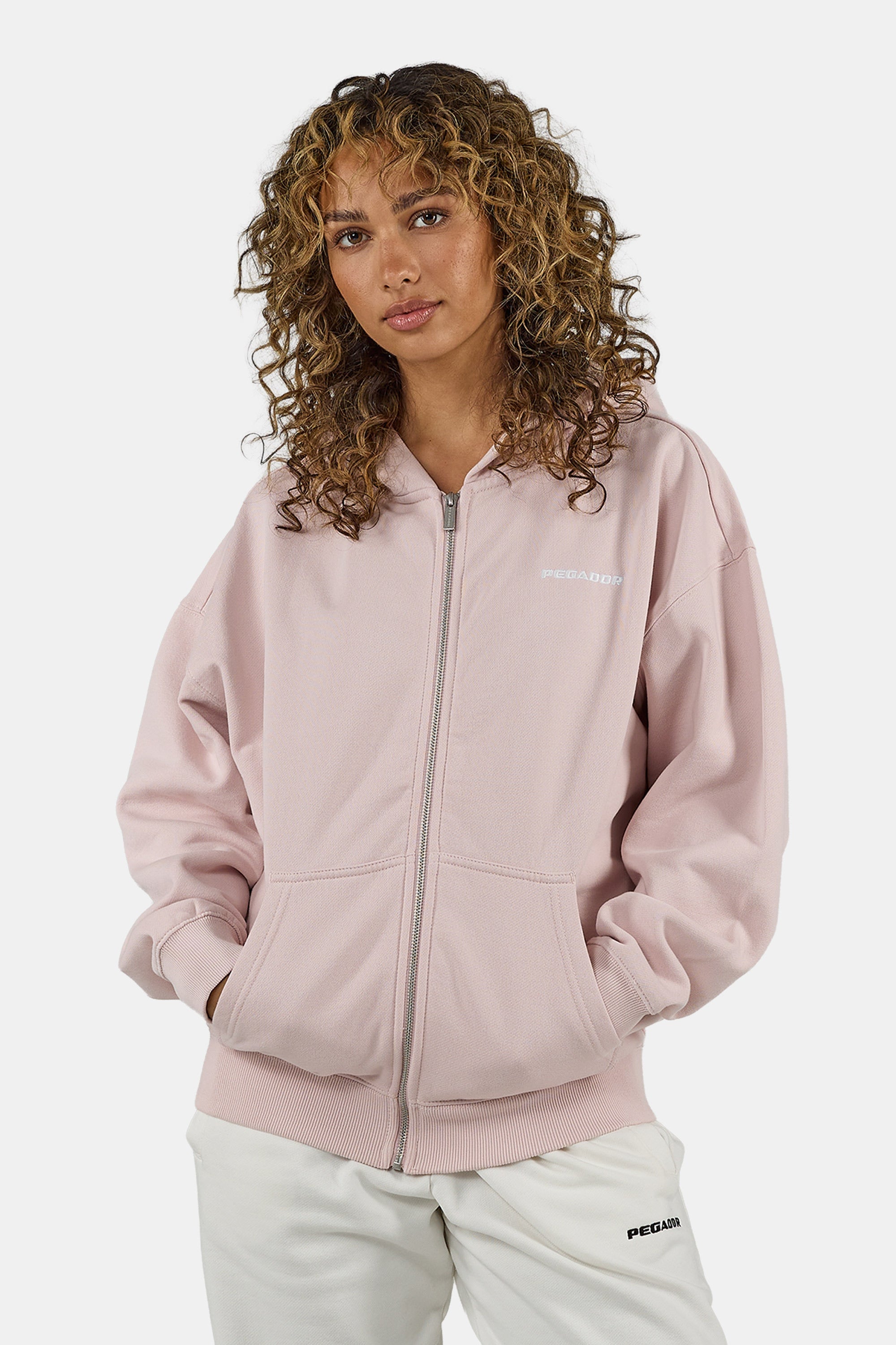 PEGADOR "Clarita Oversized Sweatjacket" Baumwollmischung, oversize