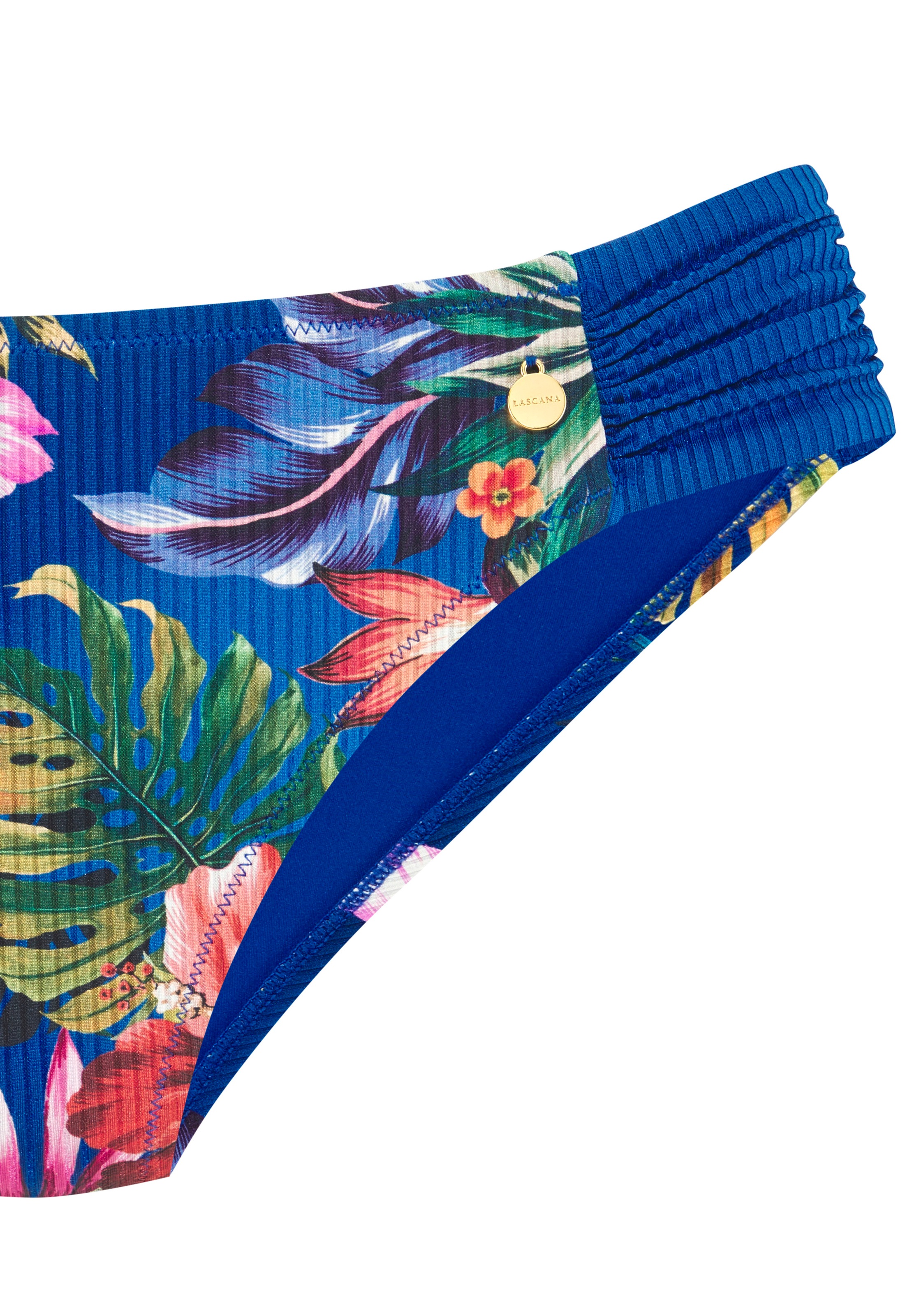 LASCANA Bikini-Hose »Meeri« mit seitlich gerafften Einsätzen und leicht glänzender Rippware