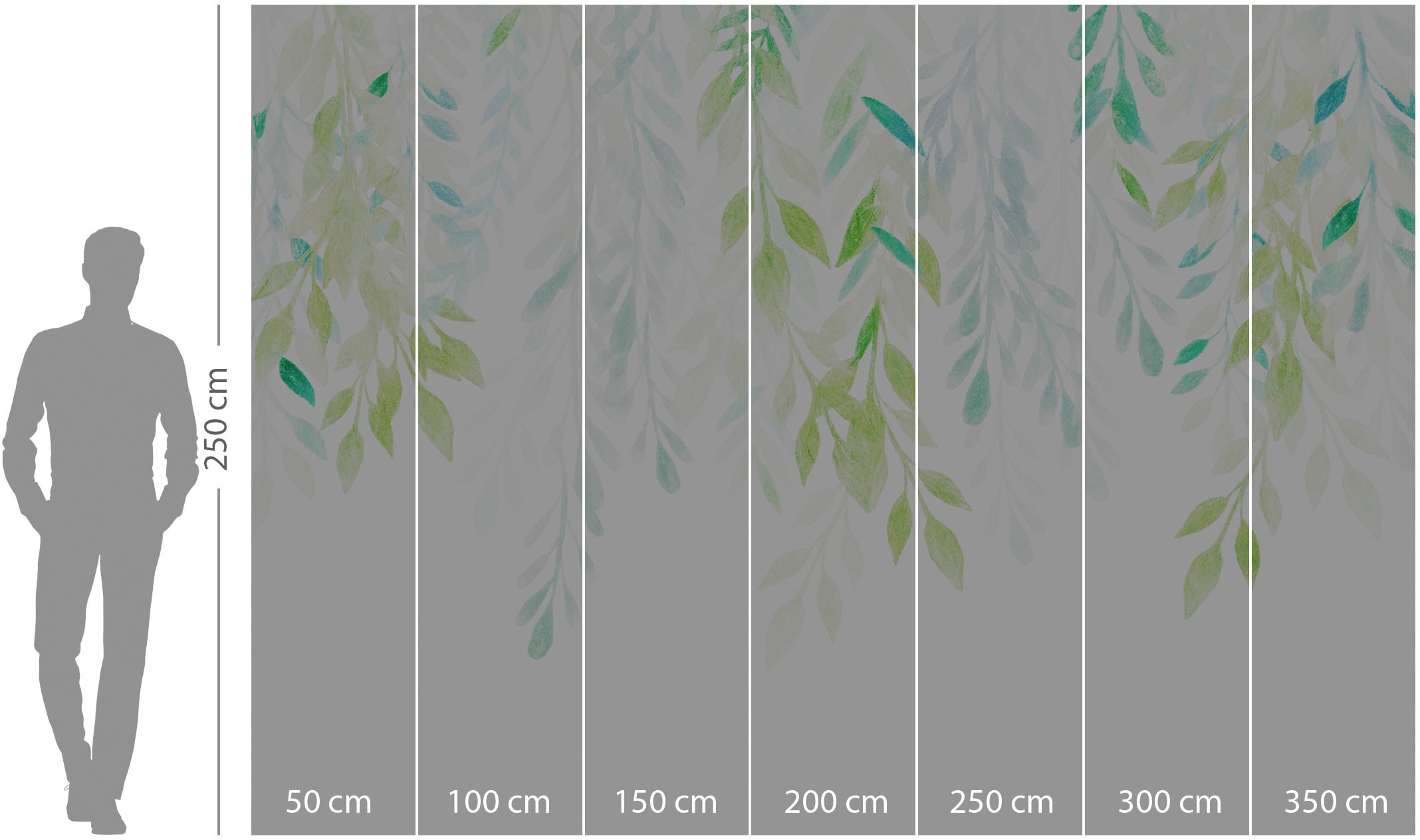 Komar Vliestapete »Digitaldruck Vlies - Summer Leaves - Größe 350 x 250 cm«, bedruckt, Wohnzimmer, Schlafzimmer