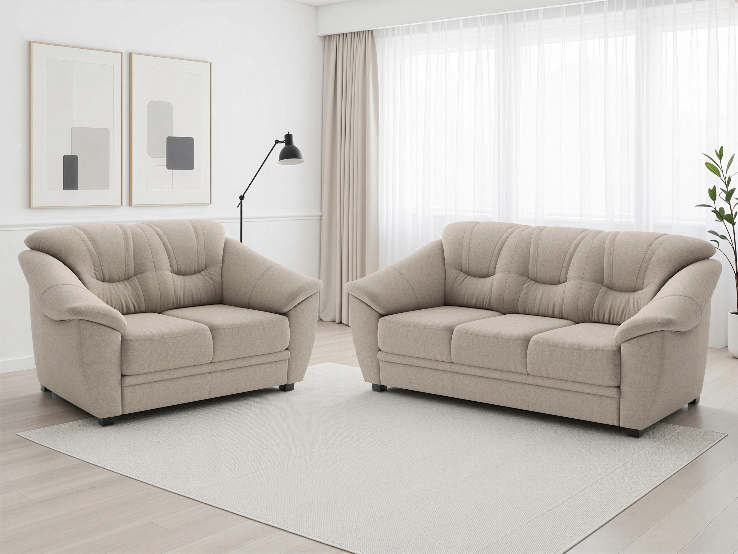 sit&more Polstergarnitur »Savona« 2 tlg. Set: 2- & 3er-Sofa, mit Federkern