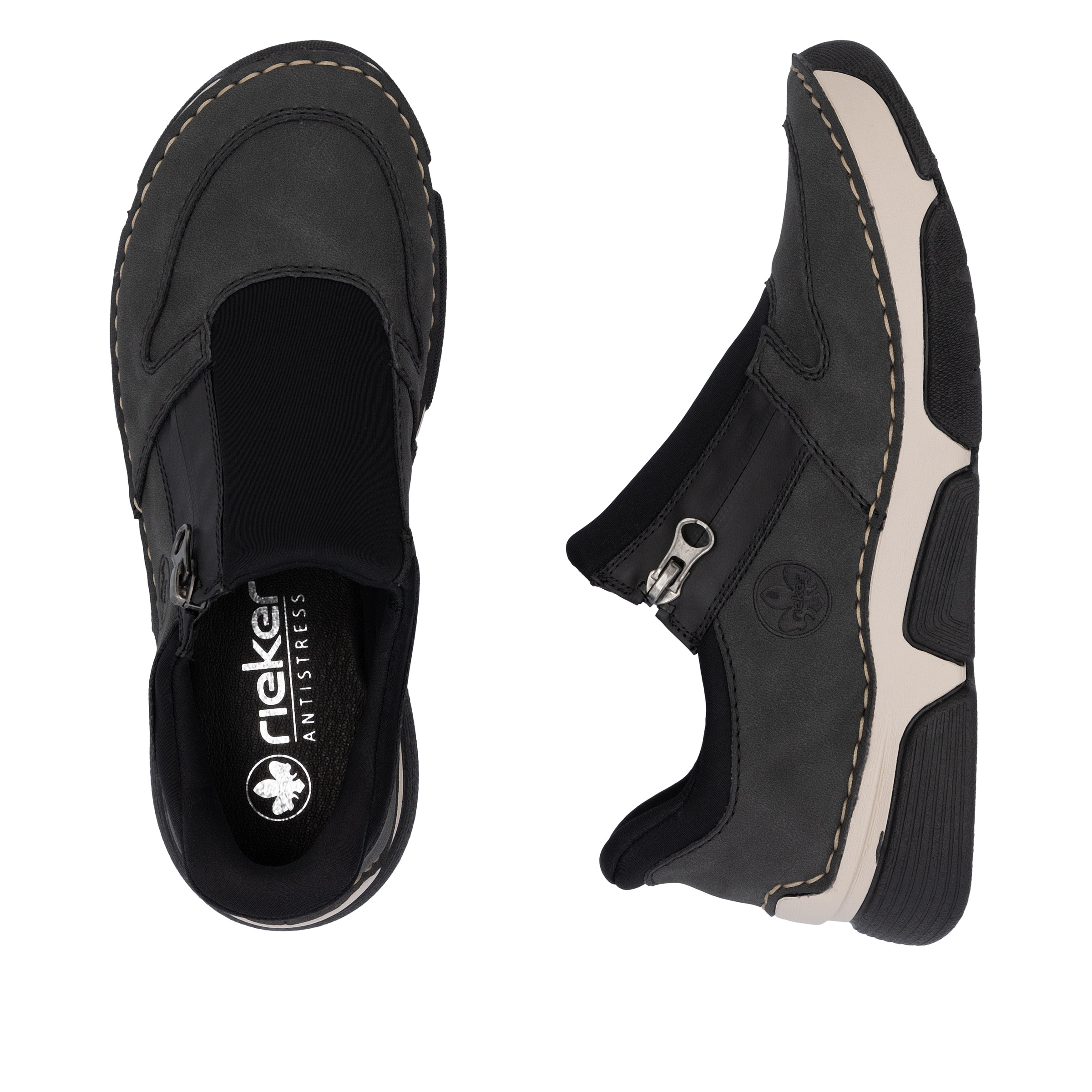 Rieker Slip-On Sneaker »Ready2GO«, Halbschuh, Freizeitsneaker mit seitlichem Reißverschluss
