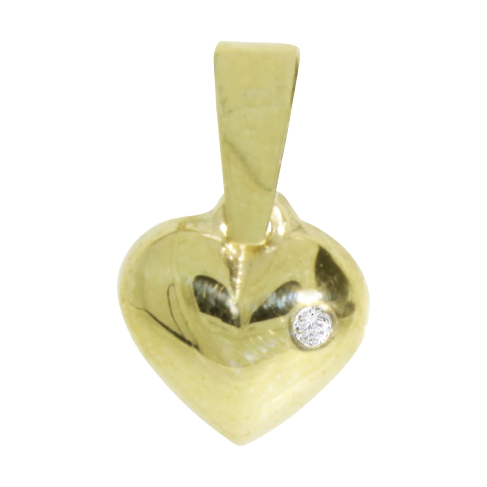 "Kettenanhänger OSTSEE-SCHMUCK ""Ostsee-Schmuck Anhänger Herz Anhänger Herz"", gelb, Schmuckanhänger, Damen, 15 x 9mm, Gelbgold 333, 0,8 g