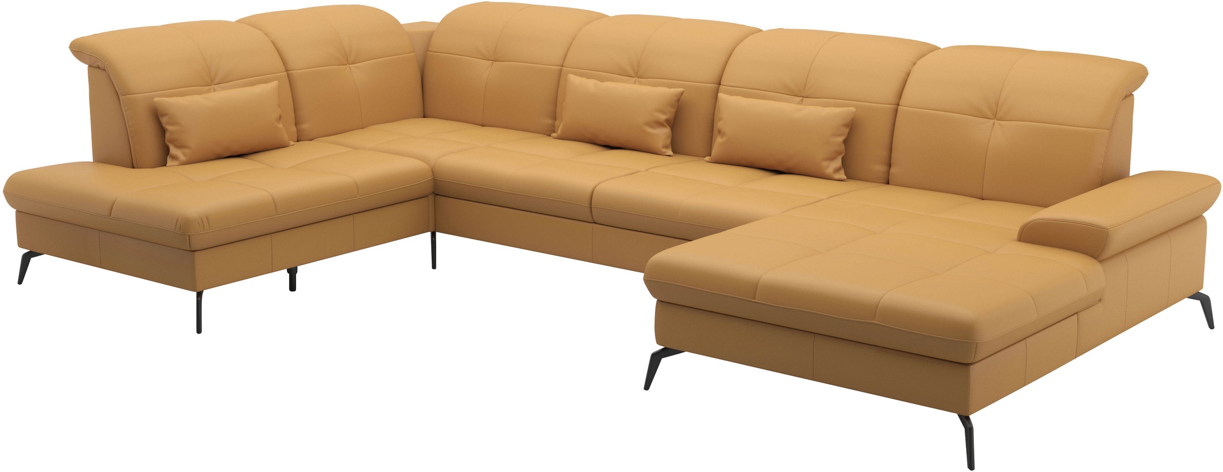 sit&more Wohnlandschaft »Amica, U-Form, inkl. Sitztiefenverstellung und Armteilverstellung«, wahlweise mit Kopfteilverstellung, Bettfunktion und Bettkasten