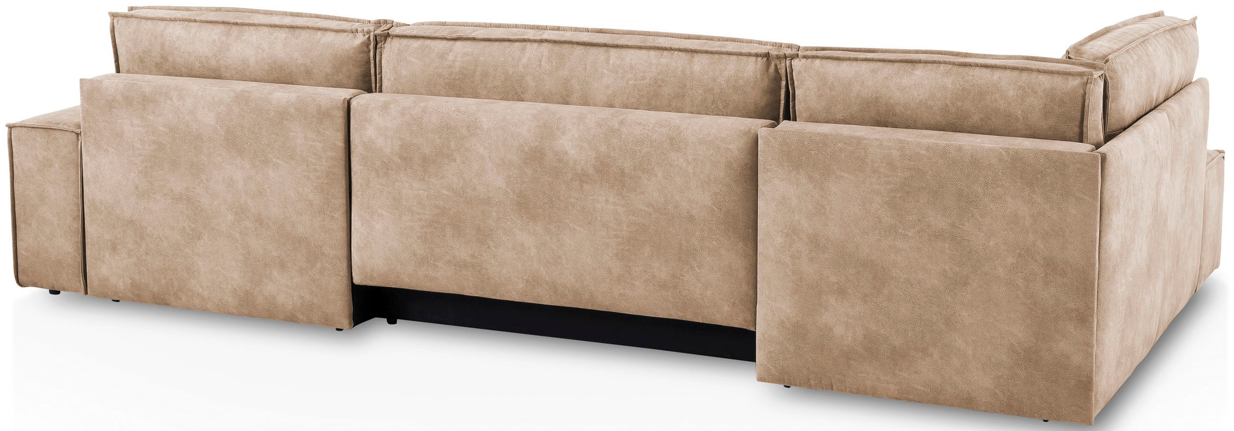 Home affaire Wohnlandschaft »SHERWOOD 329 cm, U-Form, Schlafsofa,«, Schlaffunktion m. Bettkasten (194x139 cm), Cord, Vintage, Samtvelours