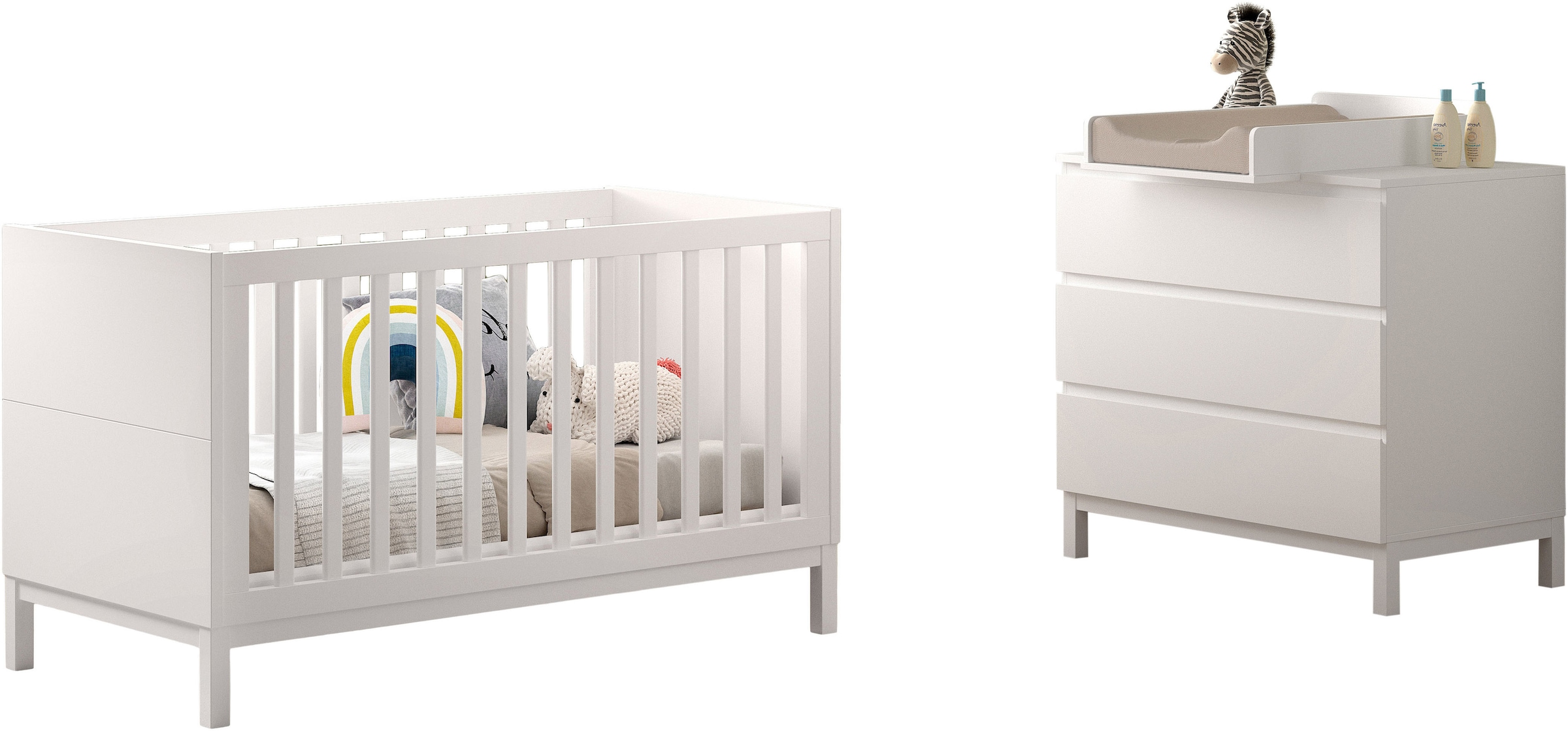Vipack Babymöbel-Set "Set best. aus Babybett 70/140, Kommode 3 Schubladen, günstig online kaufen