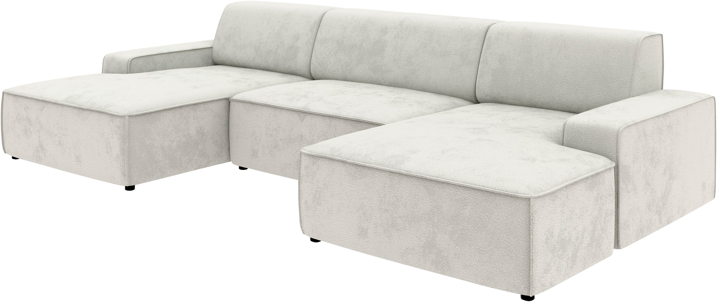 TRENDMANUFAKTUR Wohnlandschaft »Graz, wahlweise mit Sitzvorschub und Bettkasten, U-Form, Breite 329 cm«, in Cord-, haustierfreundlichem LEO Struktur- oder LUMOS-3D-Bezug
