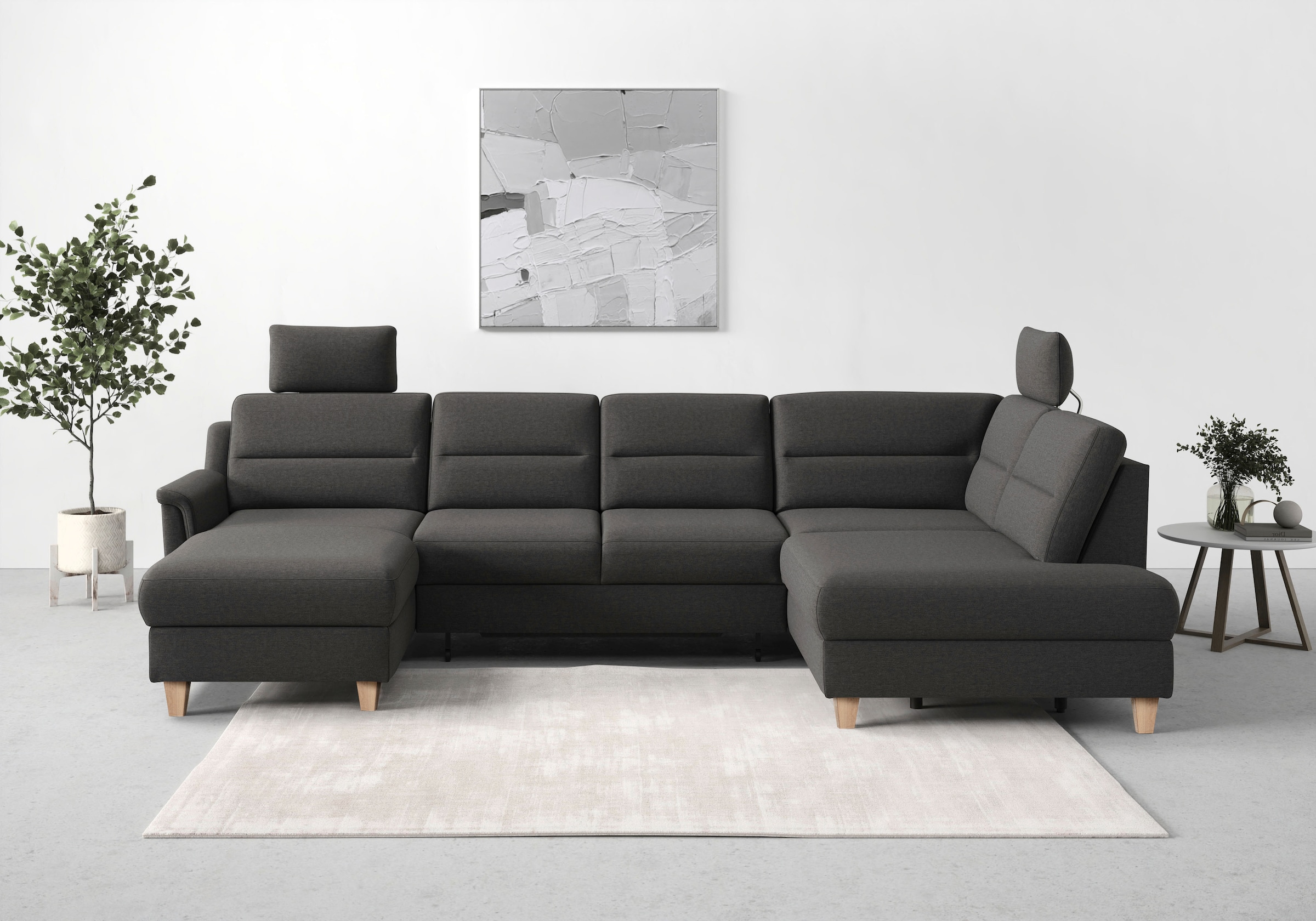 sit&more Wohnlandschaft »Farö U-Form«, inklusive Federkern, wahlweise mit Bettfunktion und Bettkasten