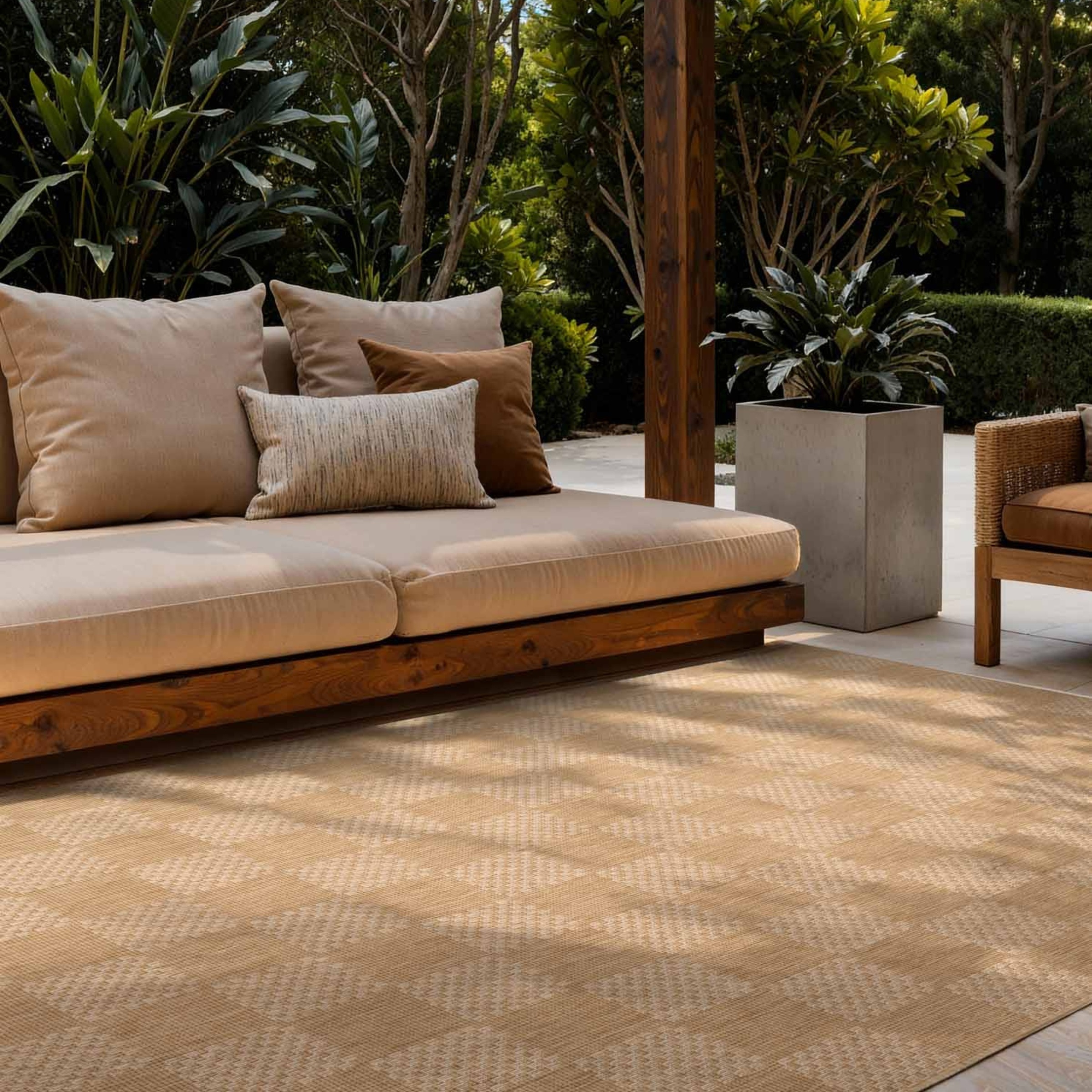 Teppich TED BAKER "Dorothy, Wendeteppich", jute weiß, B:160cm H:8mm L:230cm, Polypropylen, Teppiche, Teppich, Designteppich, Wetterfest, Pflegeleicht, Modern, Wohnzimmer, Terrasse