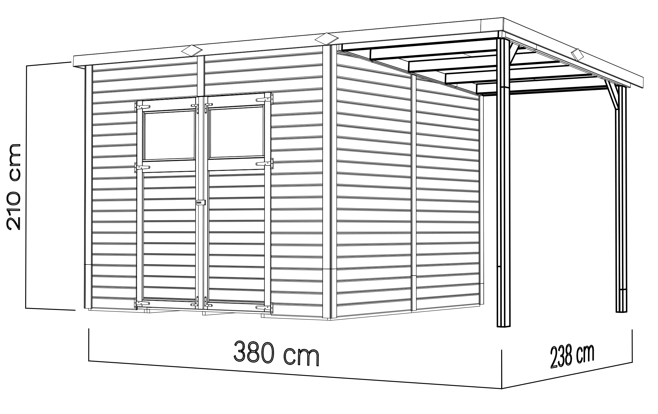 KONIFERA Gartenhaus »Amrum 4 Plus XL«