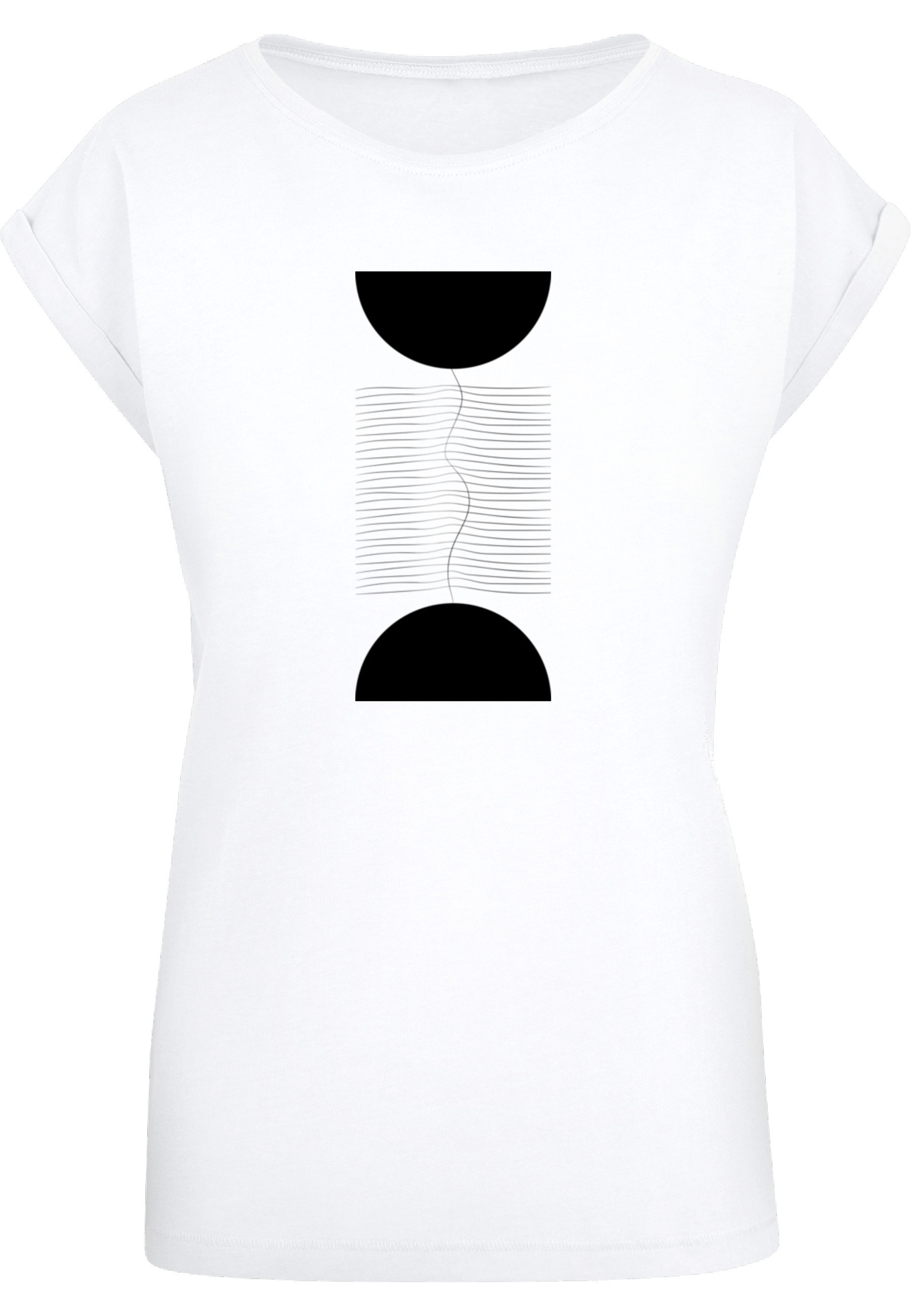 Merchcode T-Shirt "Merchcode Ladies Abstract Lines Extended Shoulder Tee" 1 Stk.