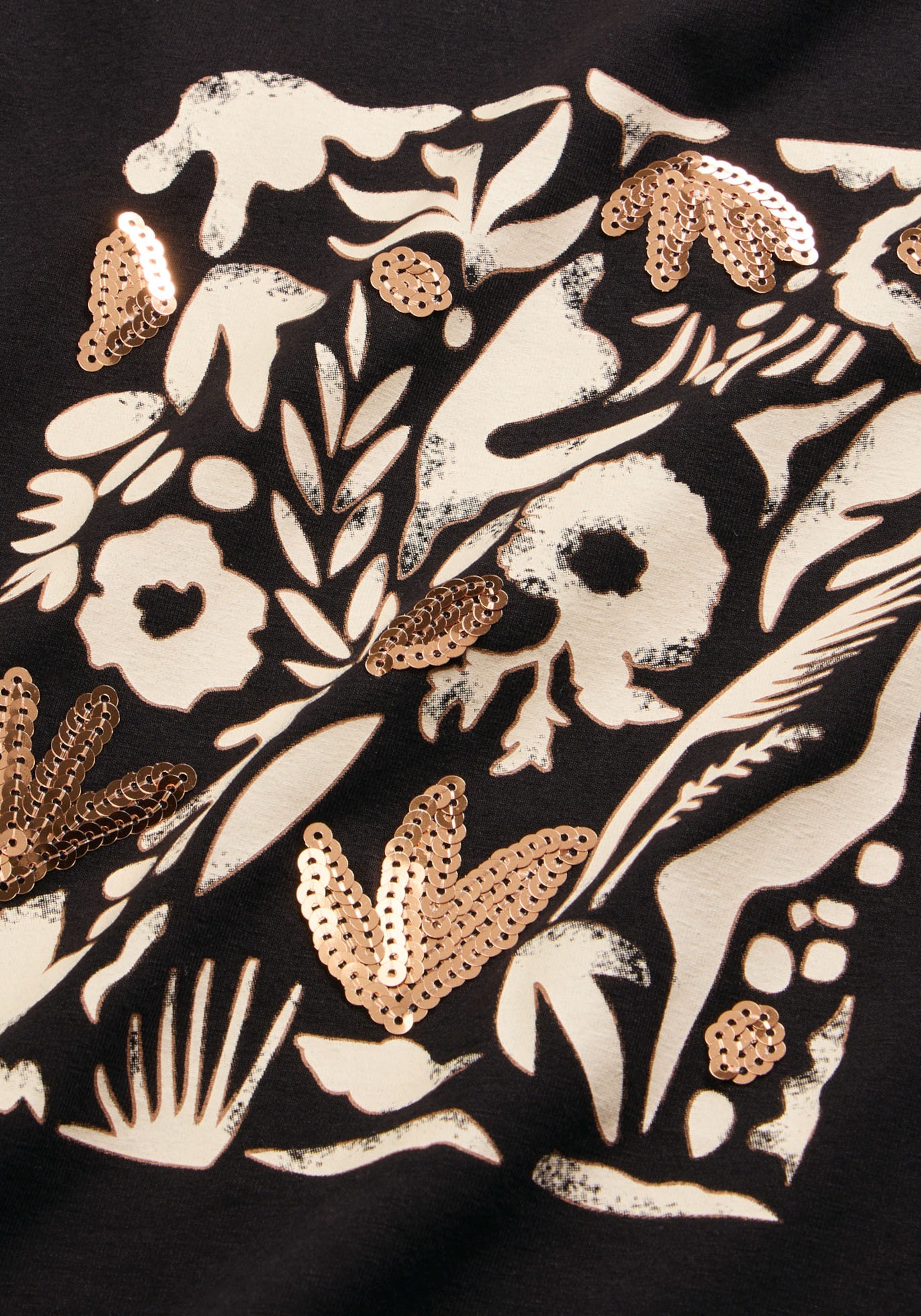 bonprix Langarmshirt Slim fit, Langarm, Druck mit Pailletten, für Frühling und Sommer