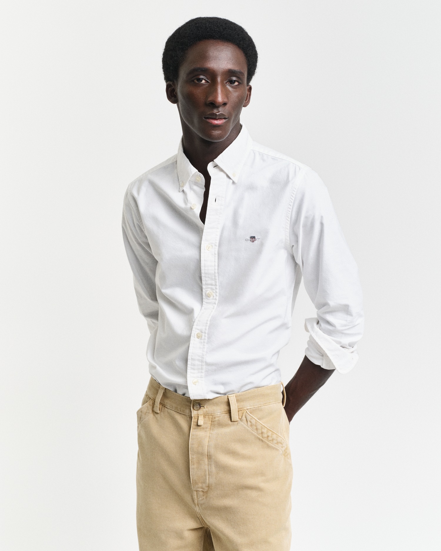 Gant Langarmhemd »Slim Fit Oxford Hemd strukturiert langlebig dicker«, Oxford Hemd Slim Fit