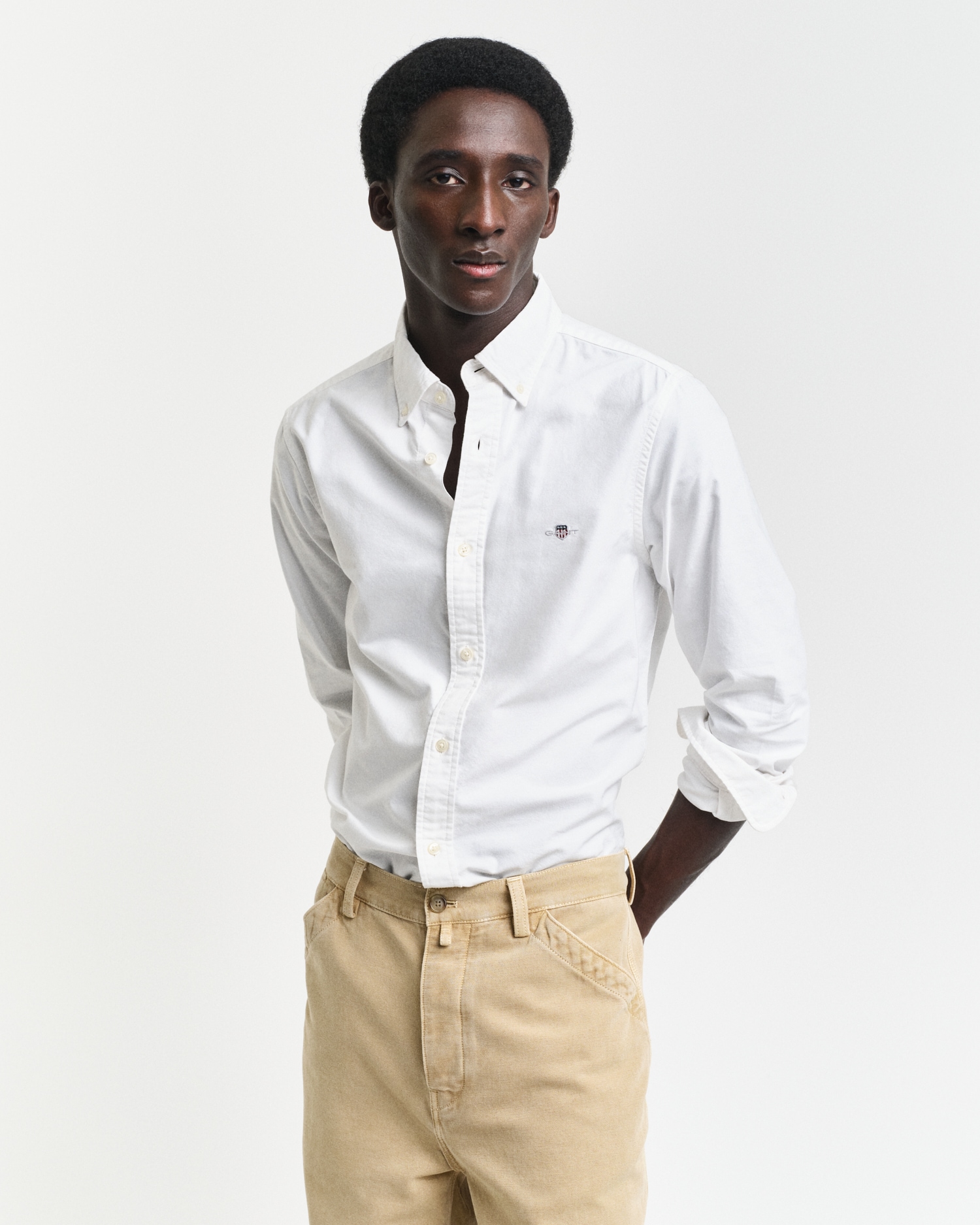 Gant Langarmhemd "Slim Fit Oxford Hemd strukturiert langlebig dicker", Oxford Hemd Slim Fit