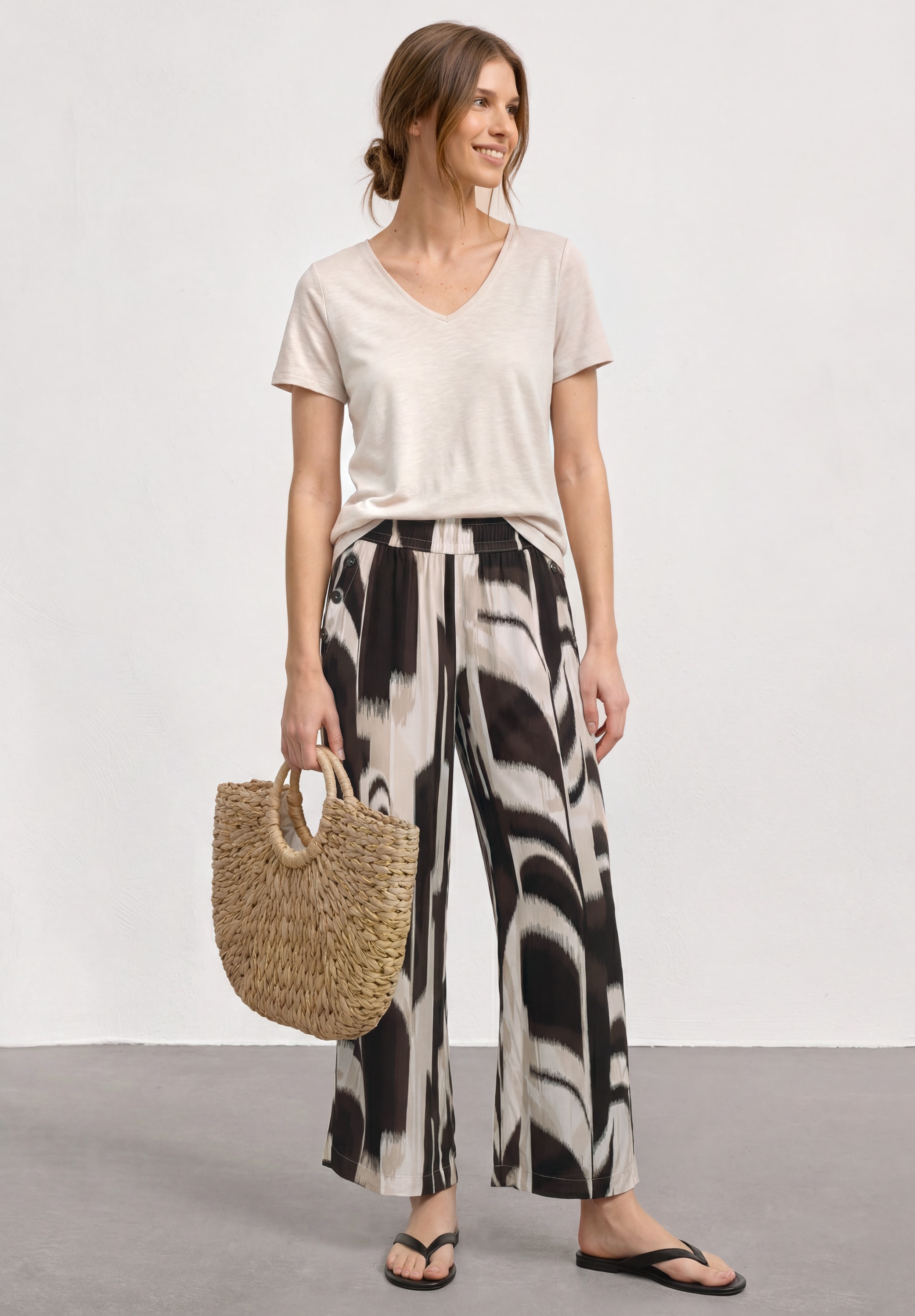 STREET ONE Stoffhose  mit Wide Legs