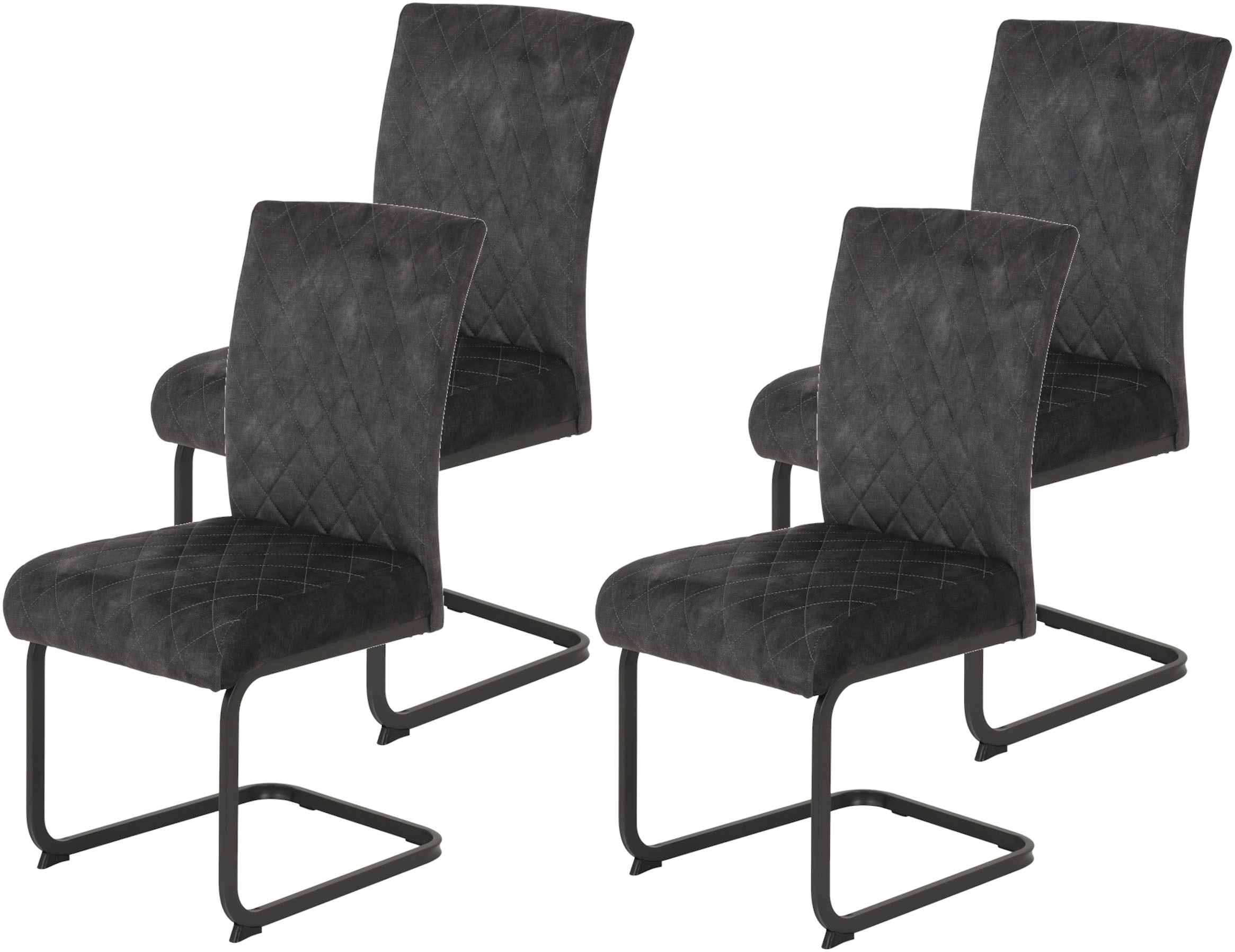 OTTO home Freischwinger "LINA" (Set) 4 Stk.Komfortsitz mit Federkern