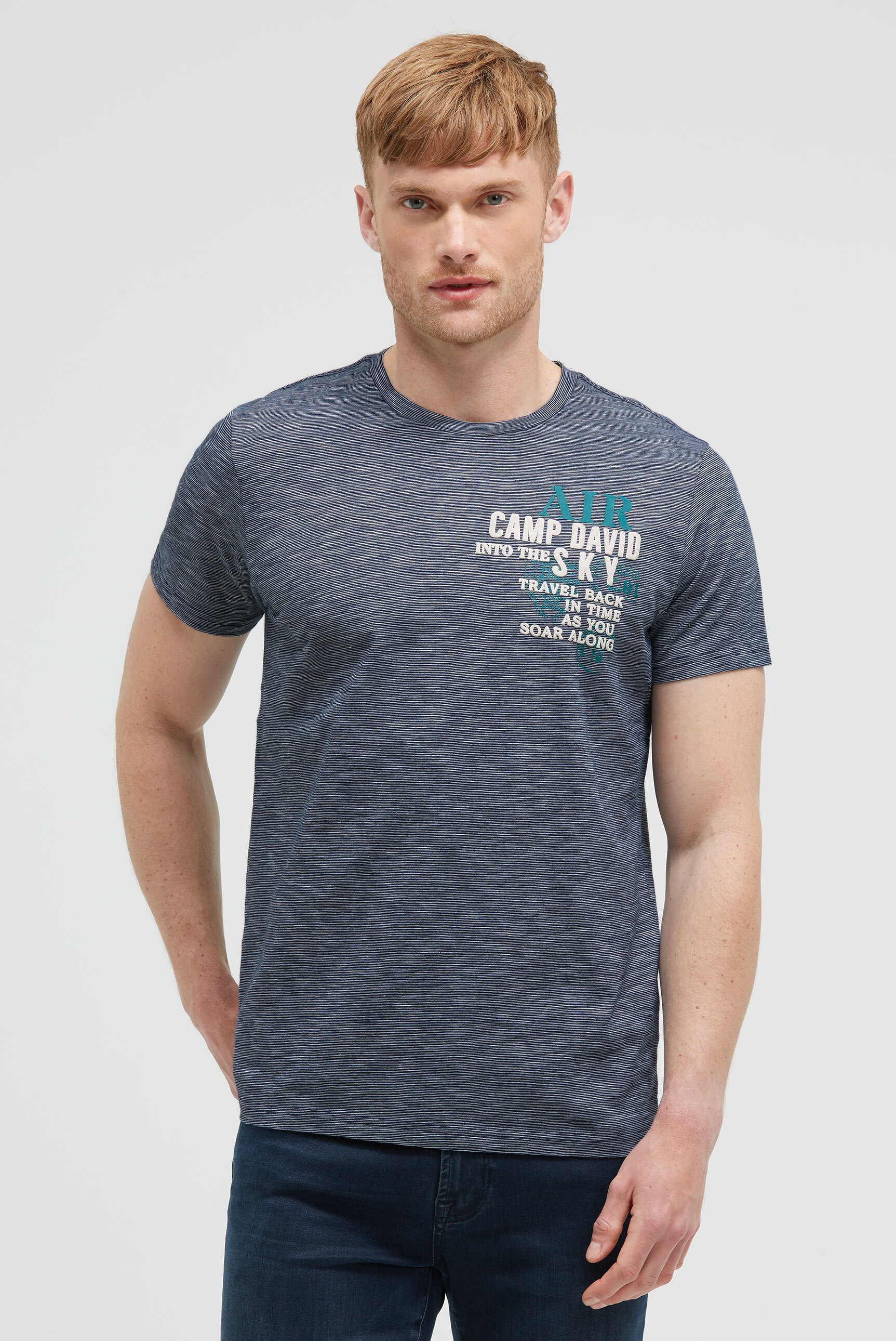 CAMP DAVID Rundhalsshirt, mit Kontrastnähten