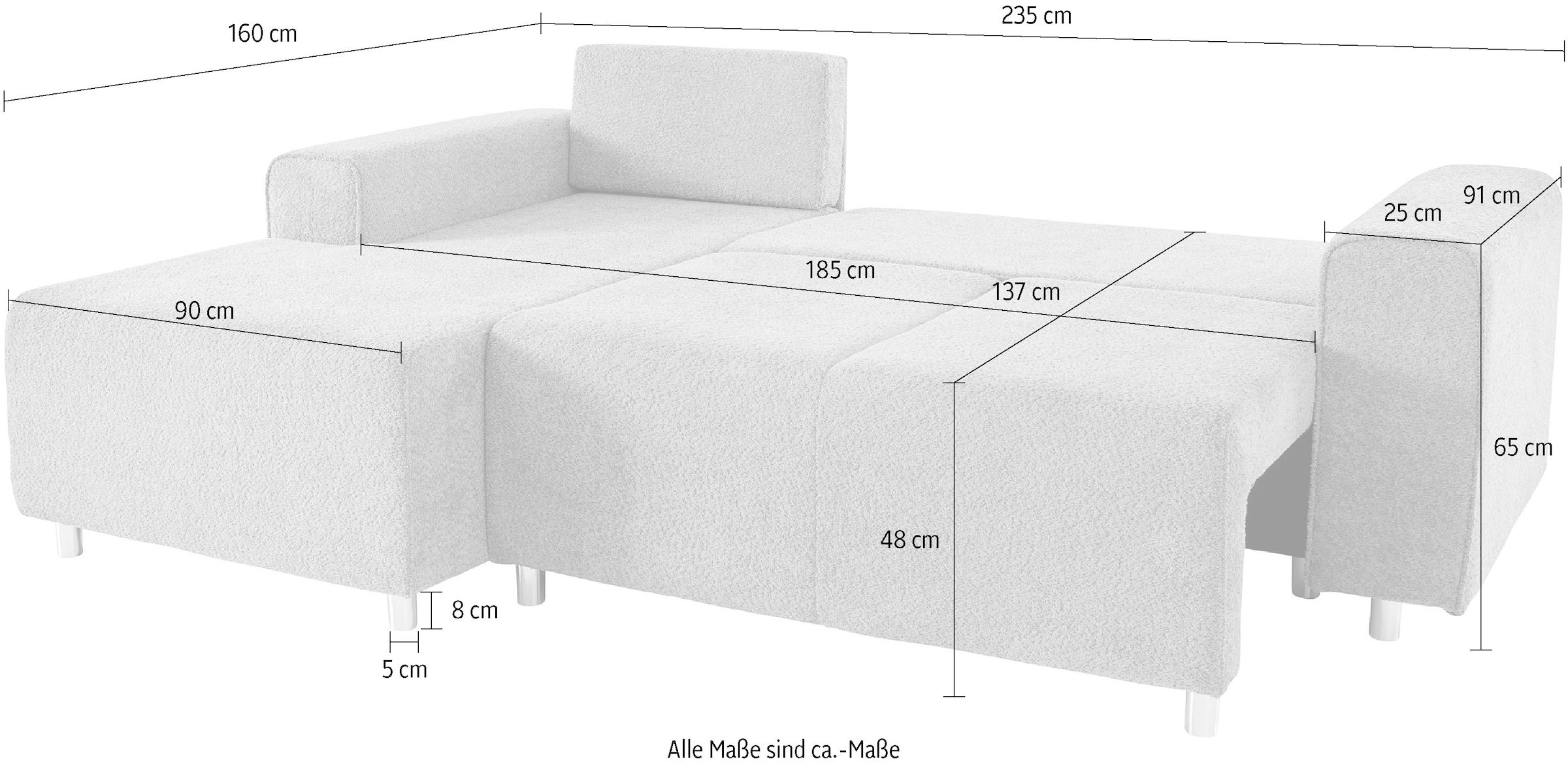 Guido Maria Kretschmer Home&Living Ecksofa »Györ«, L-Form, wahlweise mit Bettfunktion und Bettkasten incl. 2 Zierkissen