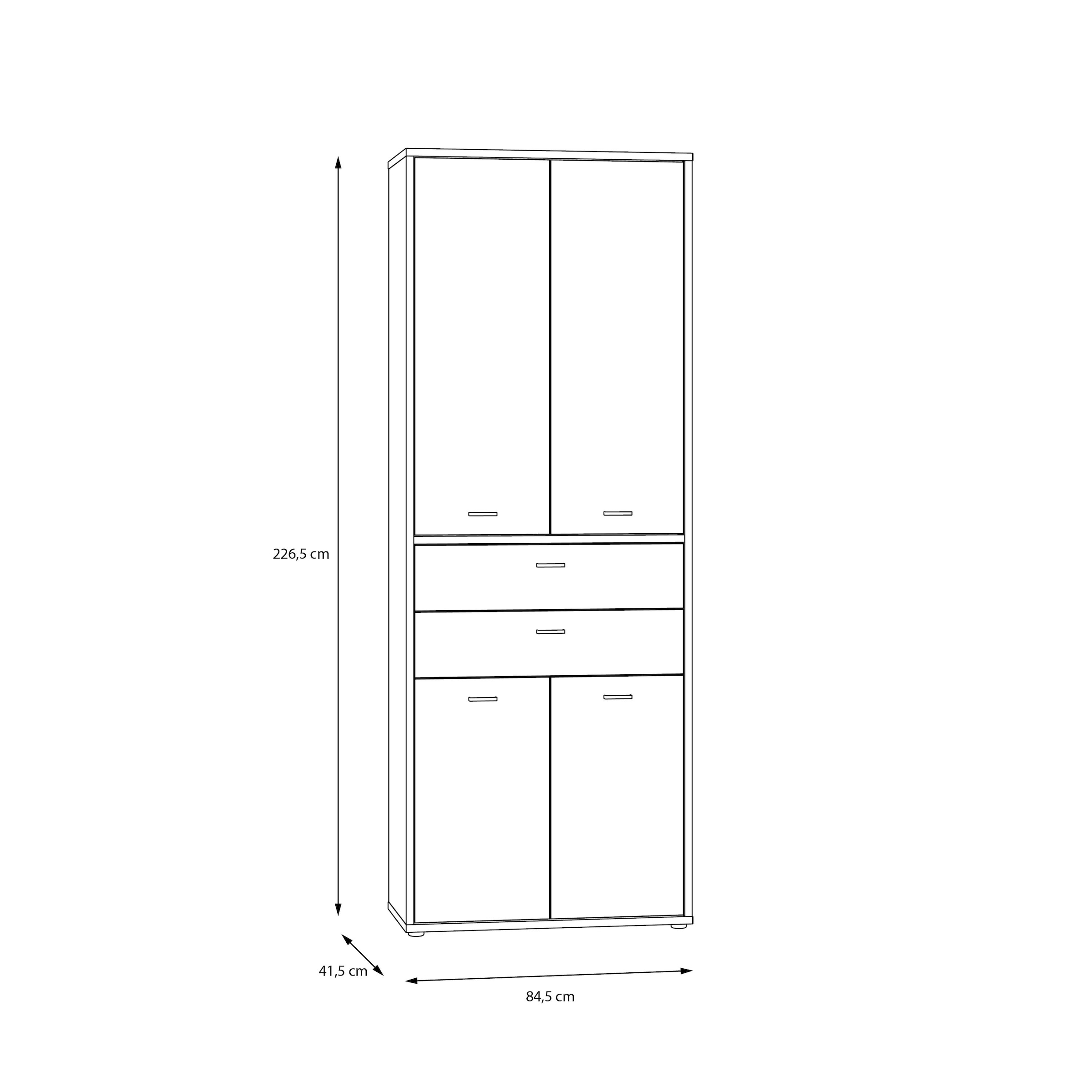 Breite FORTE 84,5 Home cm Aktenschrank BAUR Moderner | Mehrzweckschrank »Ice für Office, das Valley«,