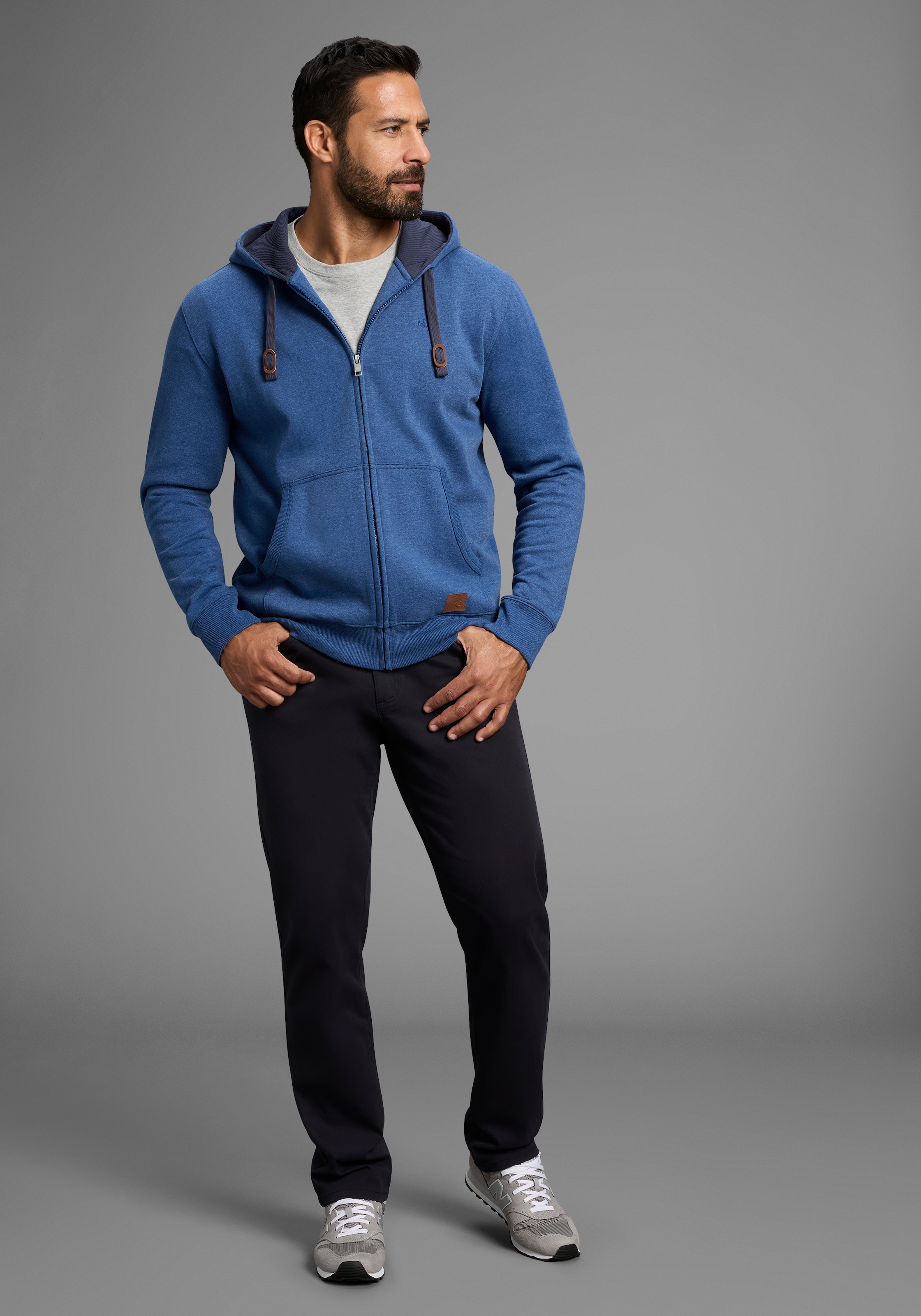 Man's World Kapuzensweatjacke, mit kontrastfarbigem Innenfutter