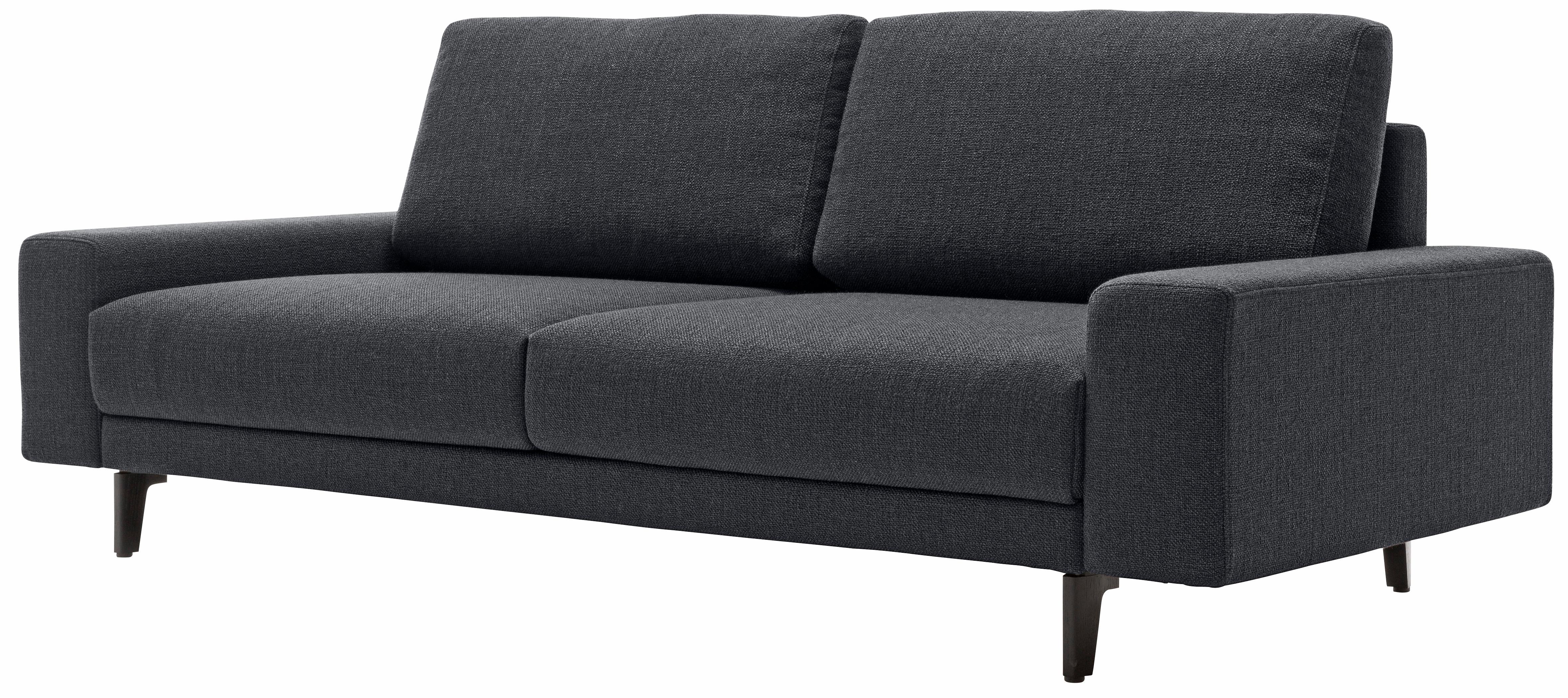 hülsta sofa 2-Sitzer hs.450, Armlehne breit niedrig, Breite 180 cm, Alugussfuß Umbragrau, wahlweise in Stoff oder Leder