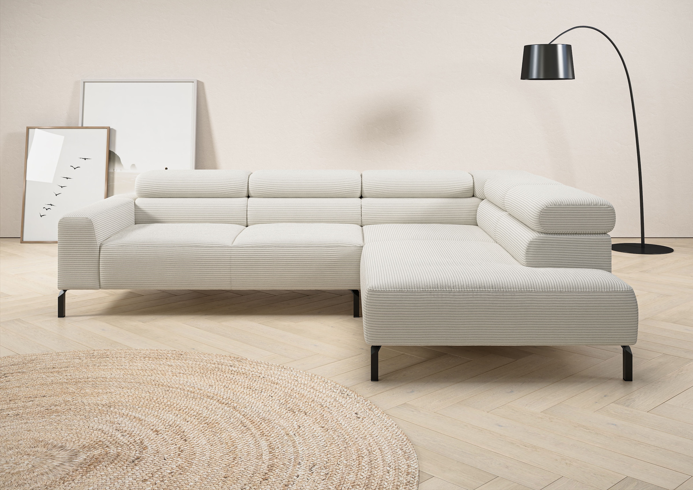 Places of Style Ecksofa "Antonelli, L-Form, inkl. Kopfteilverstellung, Brei günstig online kaufen