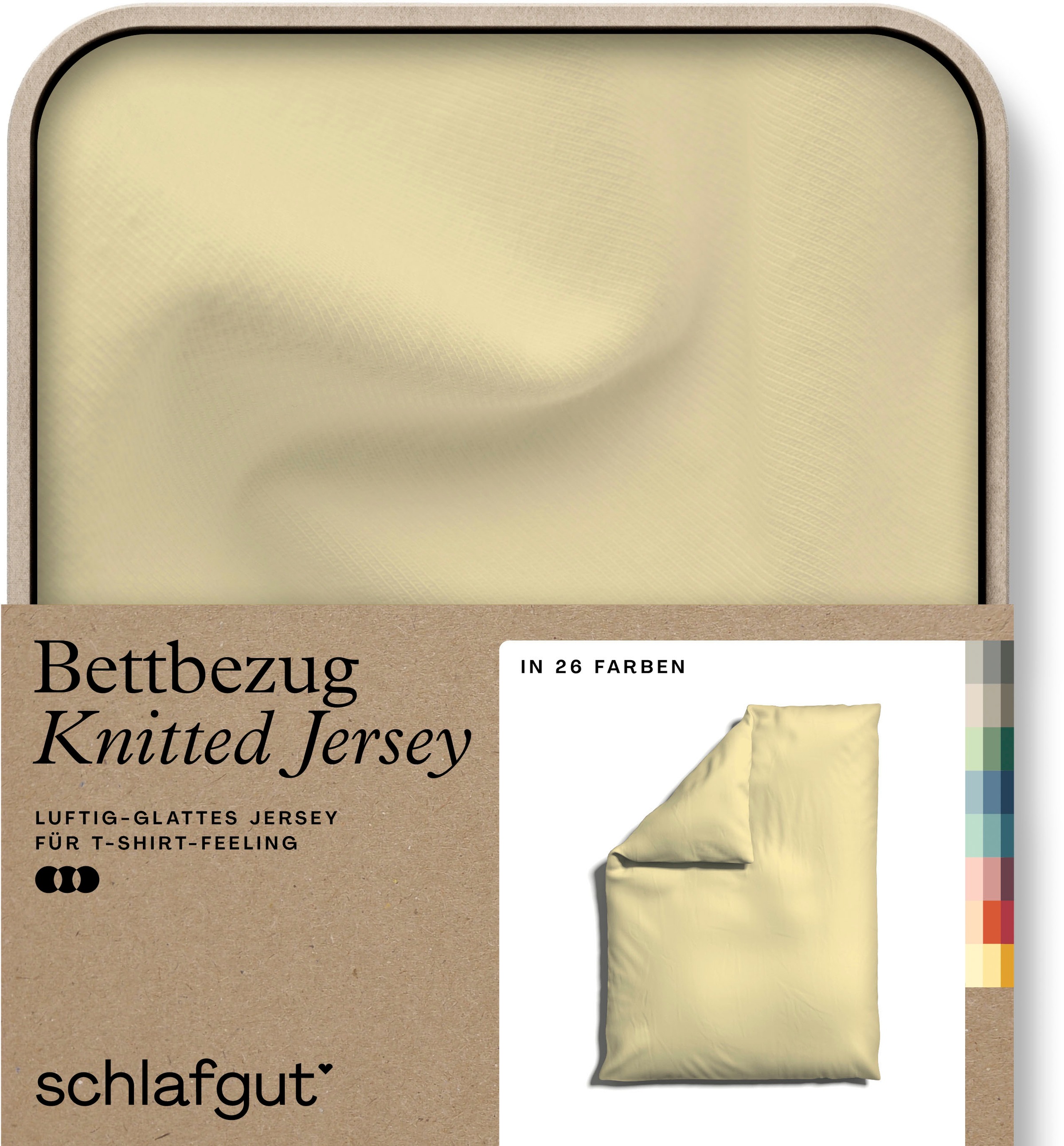 Schlafgut Bettbezug "Knitted Jersey uni, aus Bio-Baumwolle mit Elasthan, Reißverschluss", (1 St.), bügelfrei, Mix & Matc