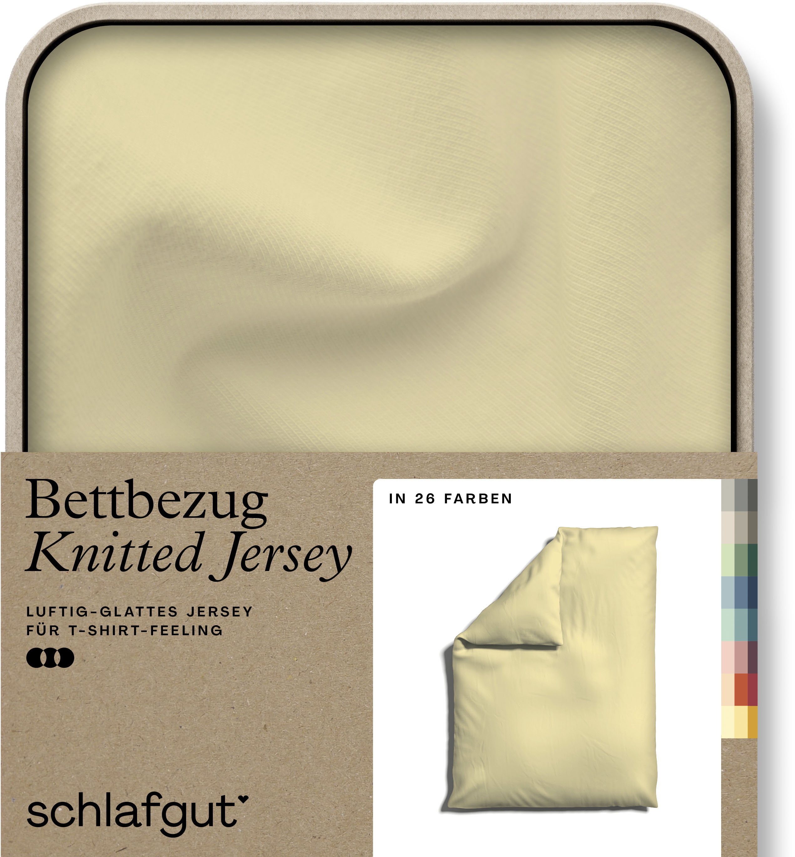 Schlafgut "Premium Bettbezug Knitted Jersey (1 St)" Ton-in-Ton Reißverschluss, Bio-Baumwolle mit Elasthan, Uni, OEKO Tex