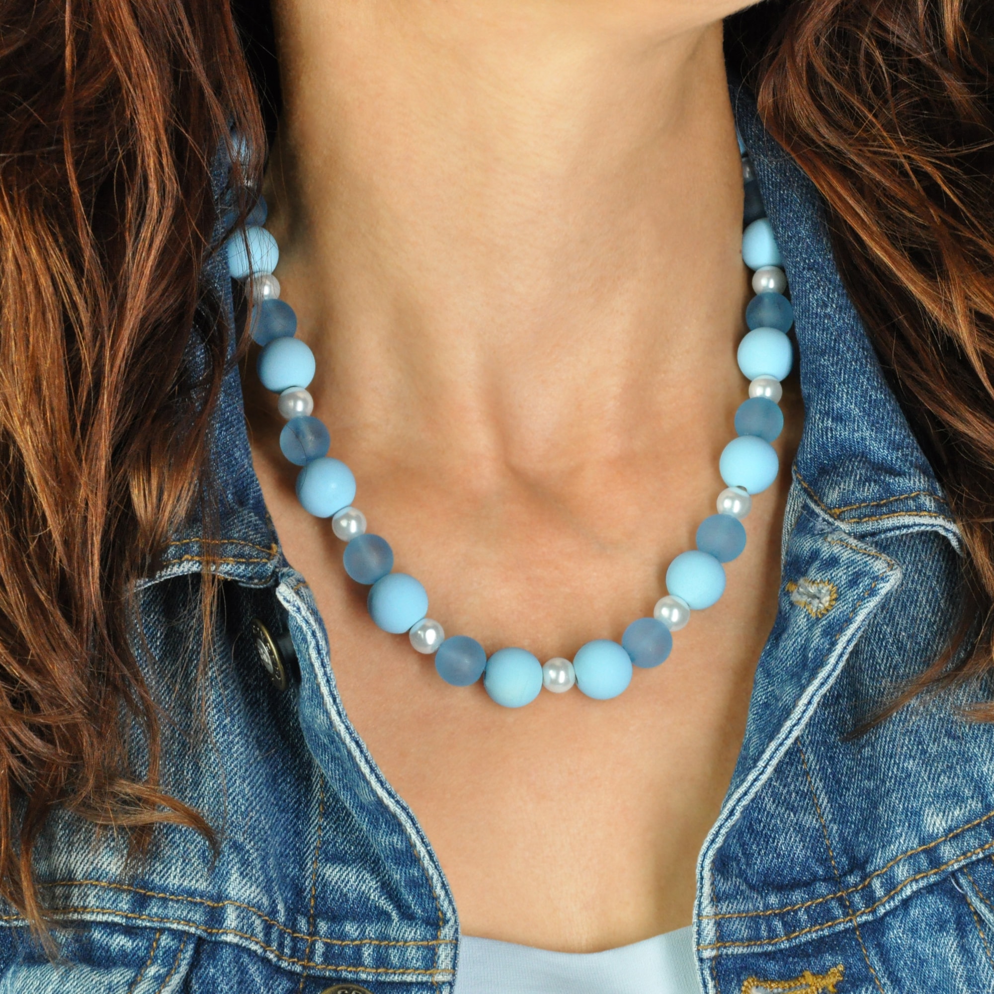 Steuer Collierkettchen »Set Armband und Collier Acrylperlen blau«