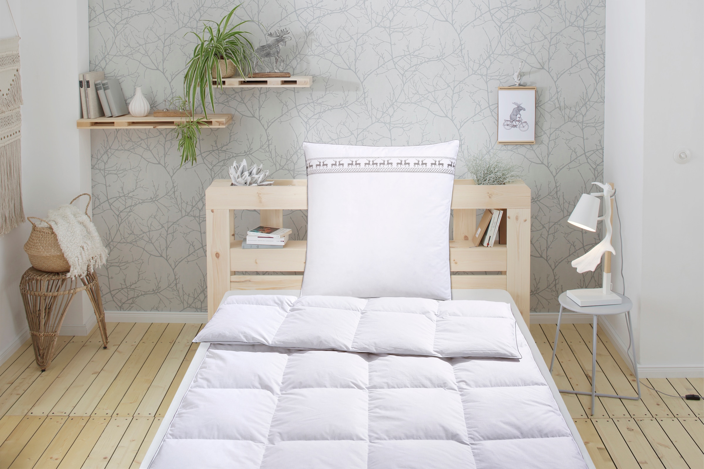 Älgdröm Daunenbettdecke + Kopfkissen "Sorsele, Bettdecke 135x200 cm oder 15 günstig online kaufen