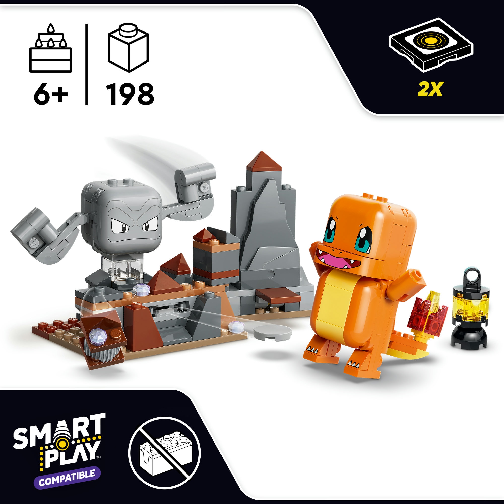 LEGO® Konstruktionsspielsteine »SMART Play:Glumandas und Kleinsteins Höhlenduell (72157), LEGO Pokémon« Mit SMART Brick kombatibel (nicht enthalten)